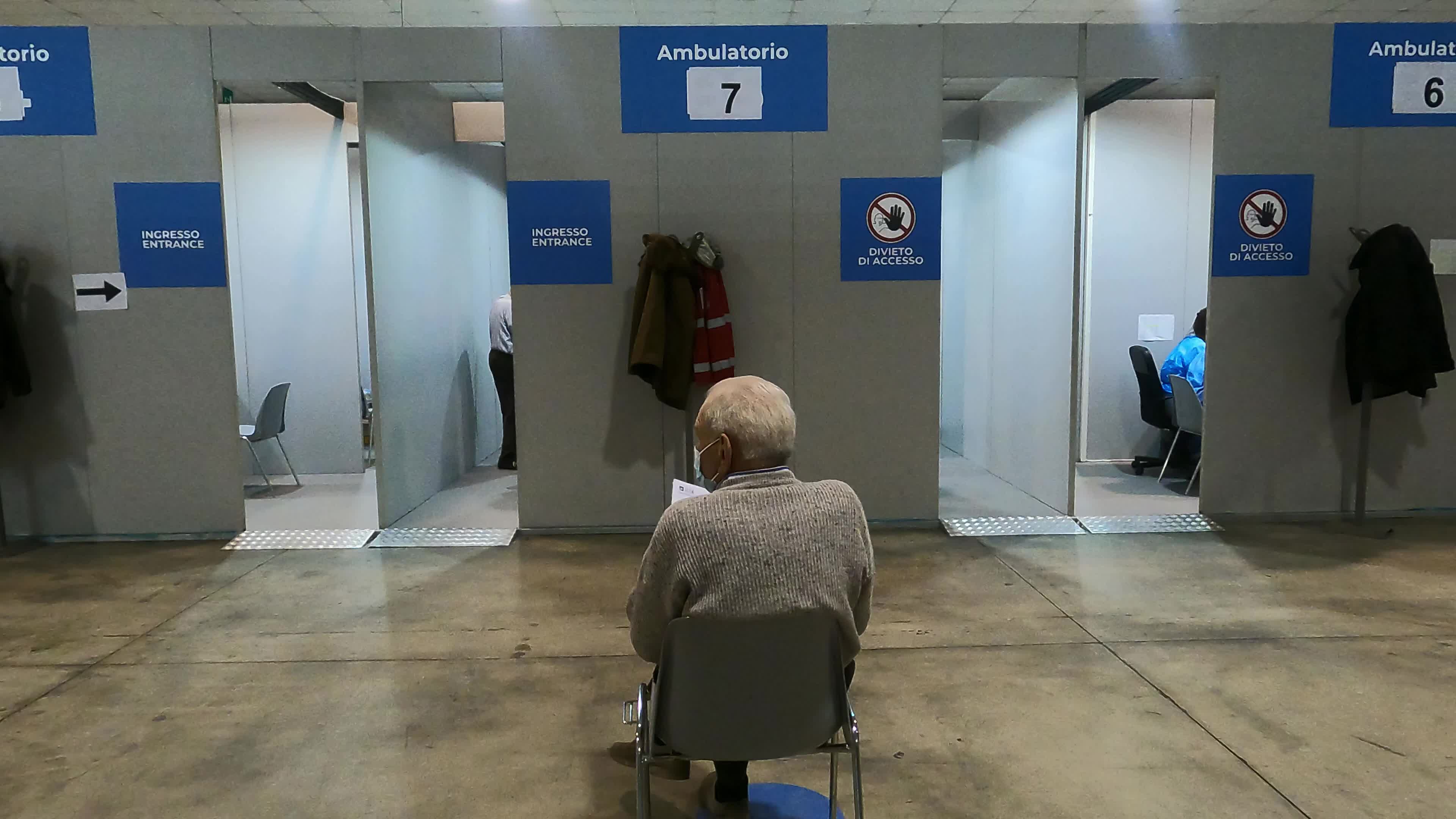 COVID-19 (Coronavirus) Vaccinations against Covid19 with Pfizer-BioNTech vaccine for the elderly Over 80 in Padua