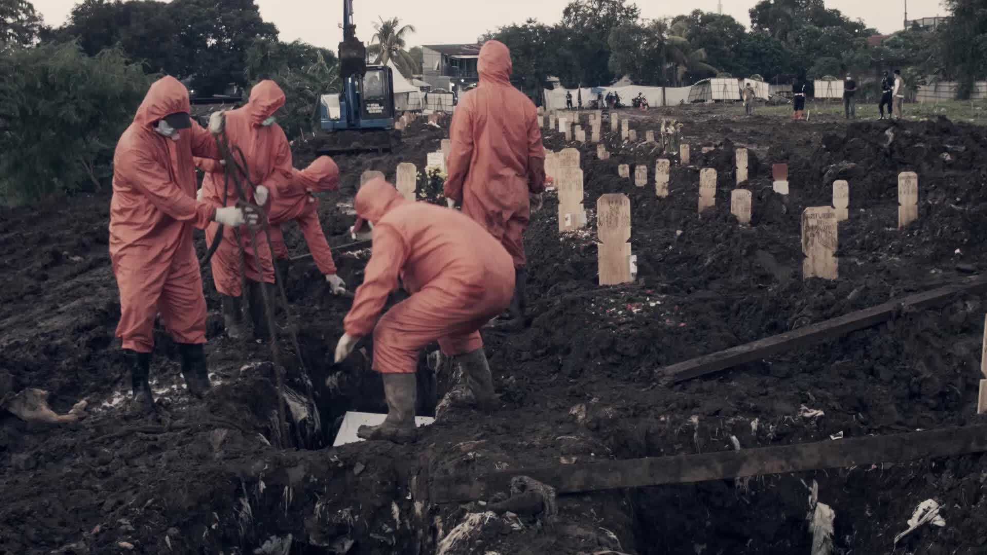Burial of Covid-19 victims in Jakarta, Indonesia
