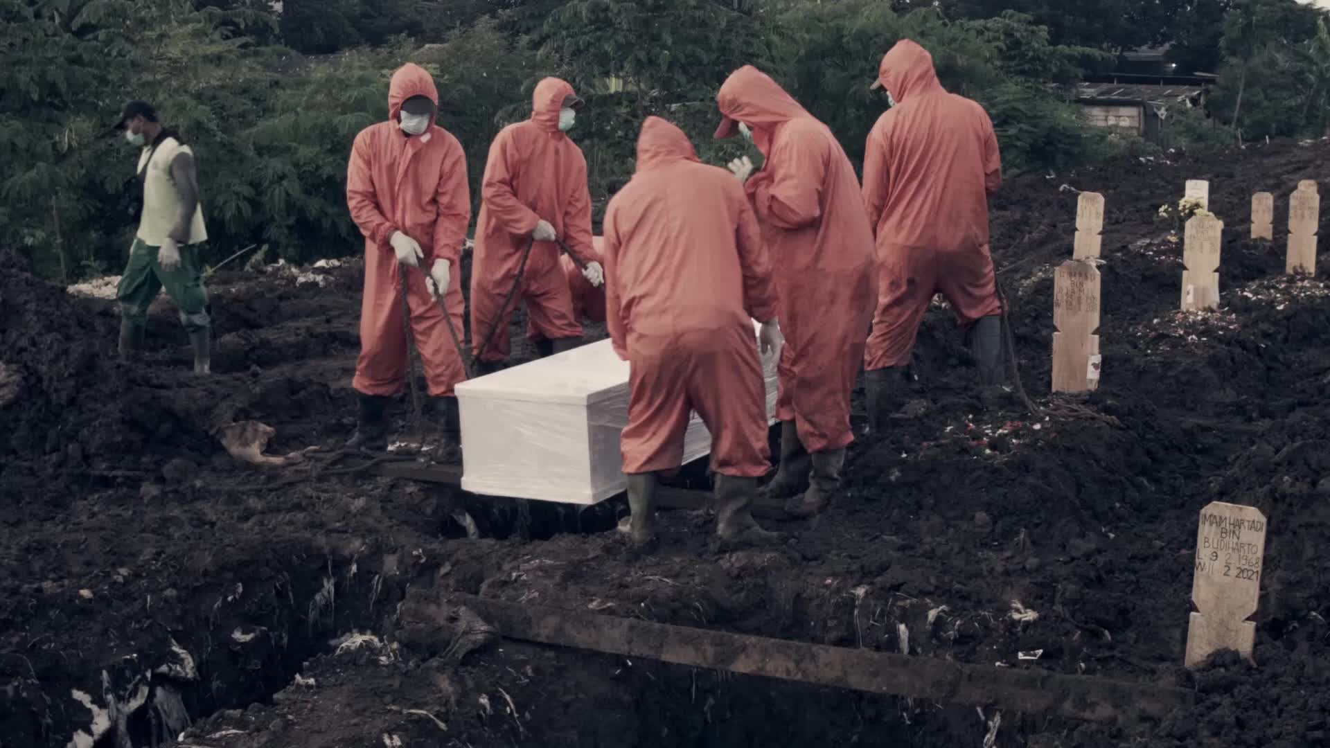 Burial of Covid-19 victims in Jakarta, Indonesia