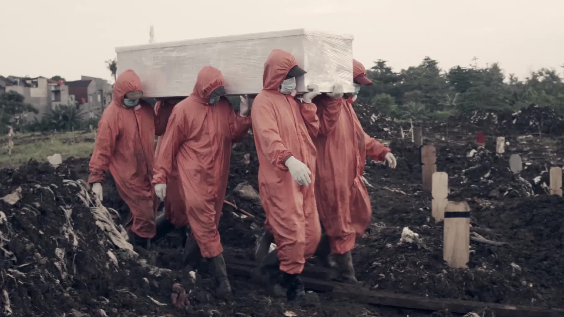 Burial of Covid-19 victims in Jakarta, Indonesia