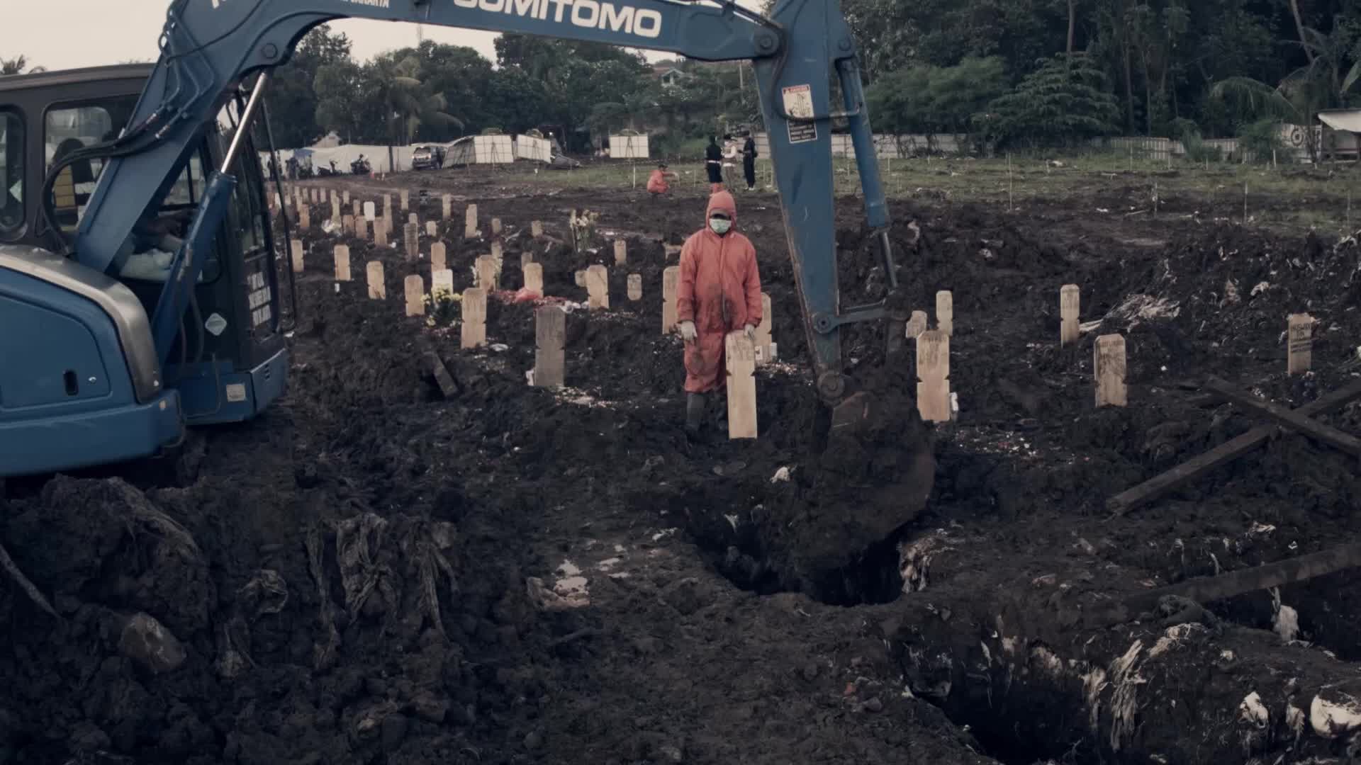 Burial of Covid-19 victims in Jakarta, Indonesia