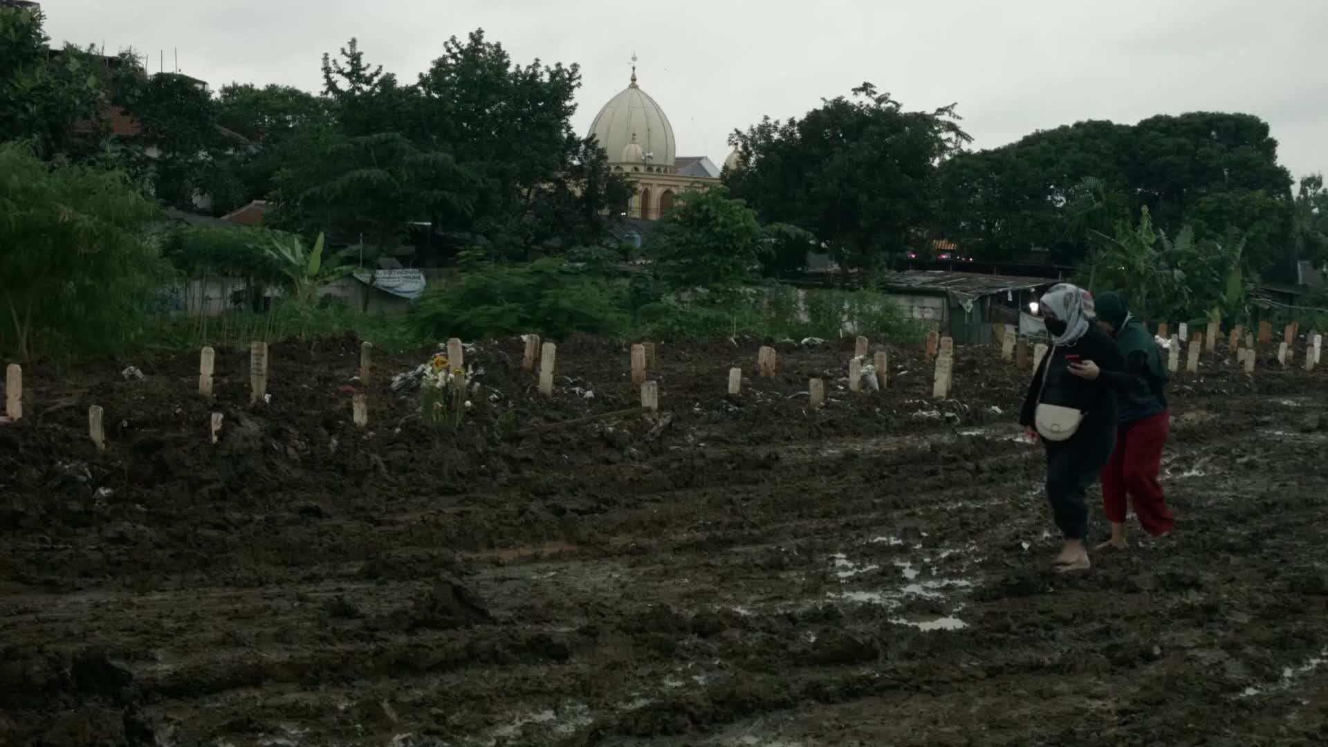 Burial of Covid-19 victims in Jakarta, Indonesia