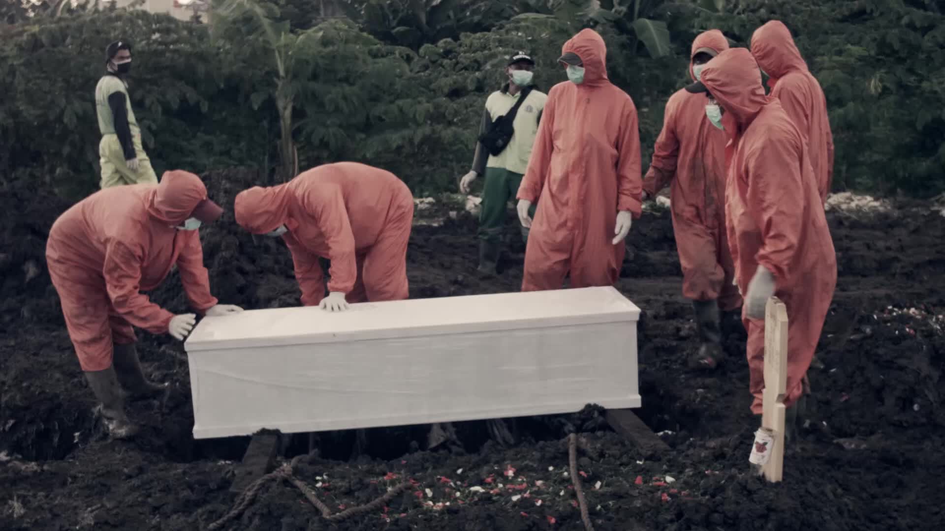 Burial of Covid-19 victims in Jakarta, Indonesia