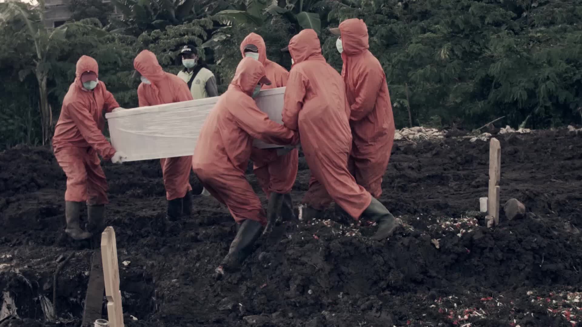 Burial of Covid-19 victims in Jakarta, Indonesia