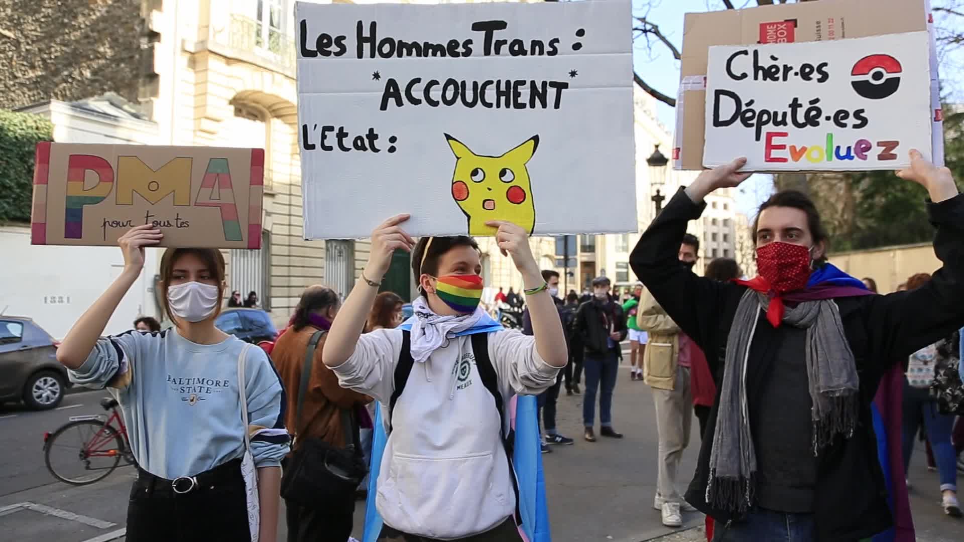 Demonstration to ask for the Medically Assisted Reproduction for all in Paris