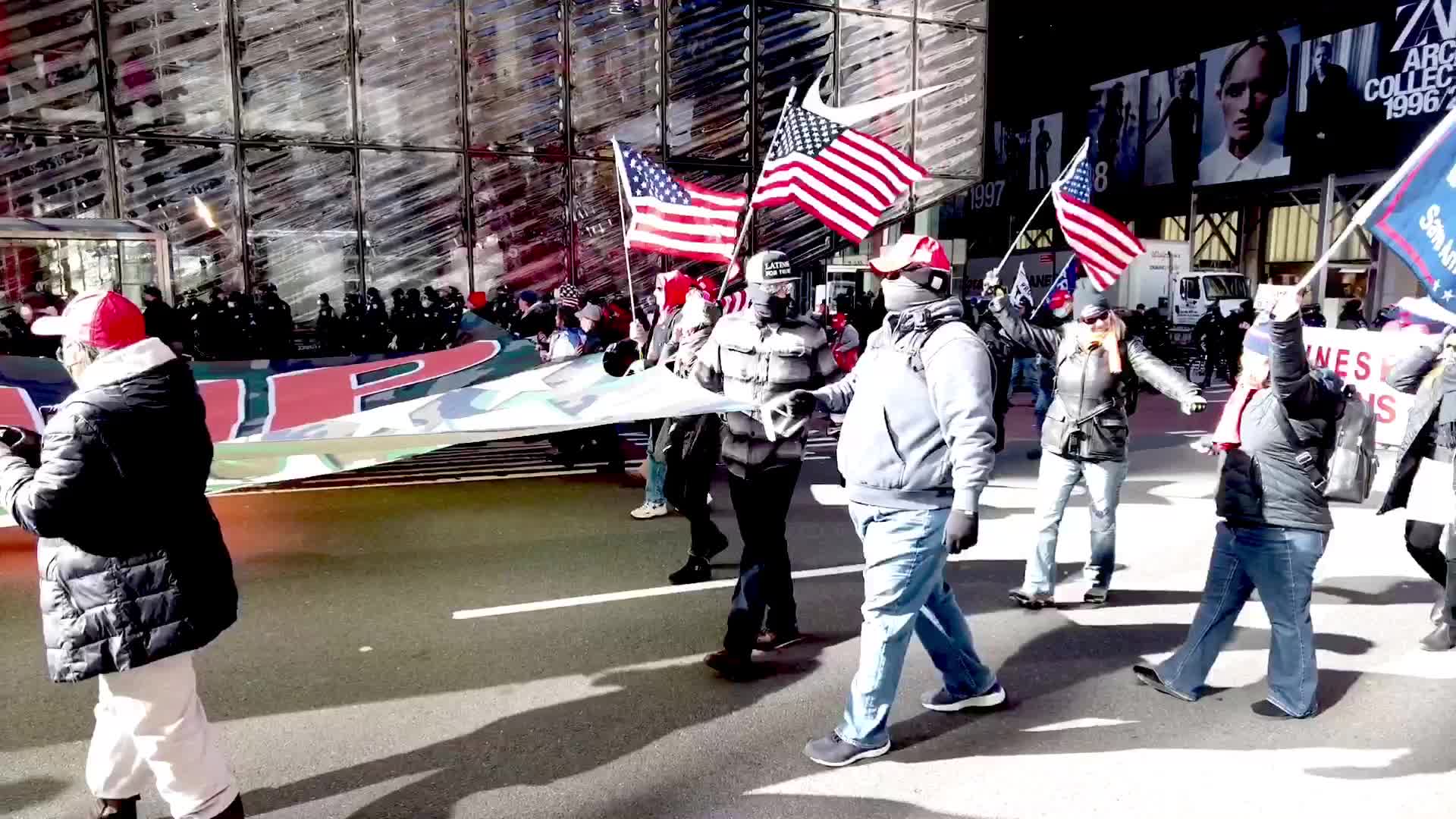 NY:Trump Supporters March In Manhattan