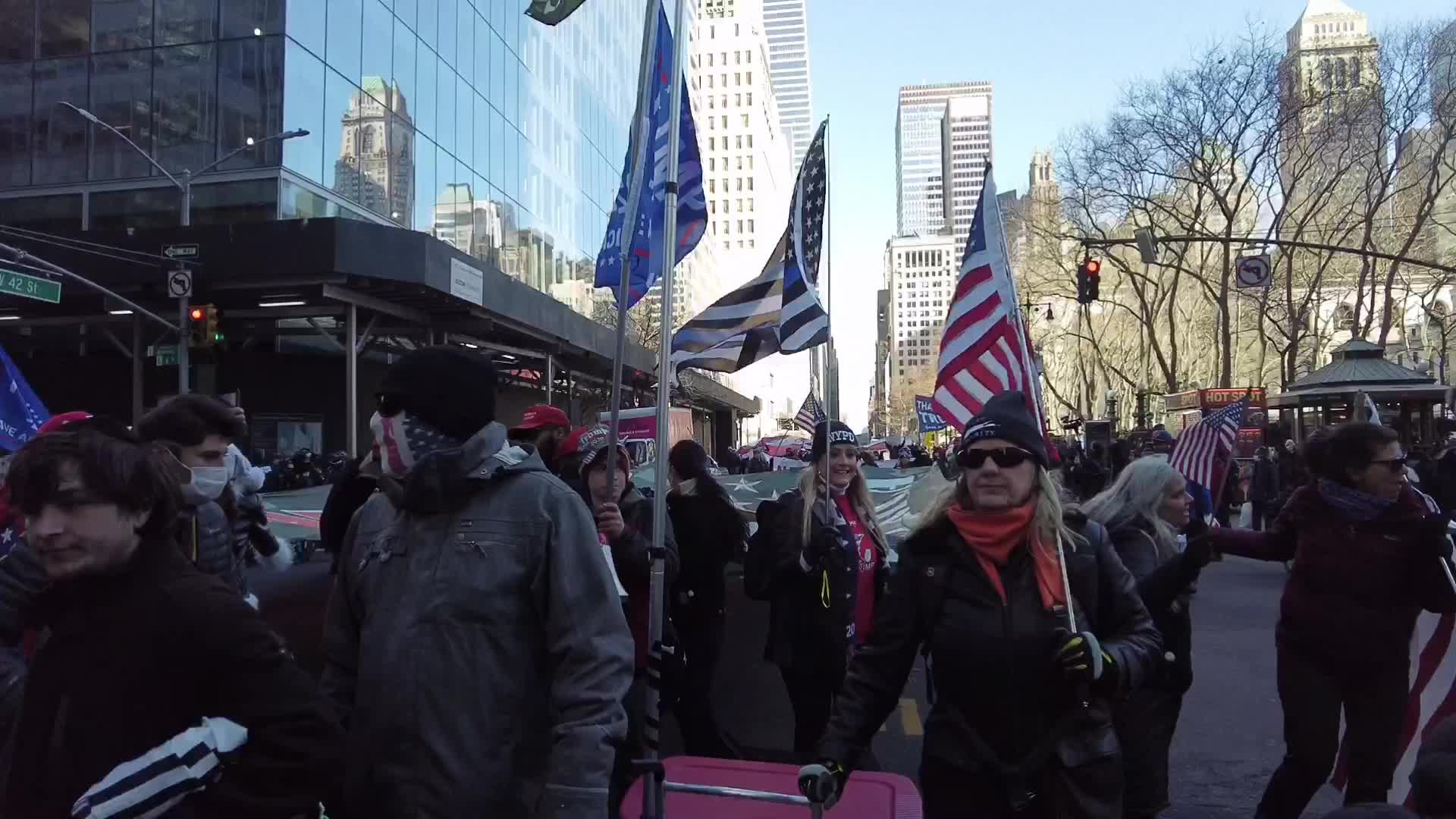 NY:Trump Supporters March In Manhattan