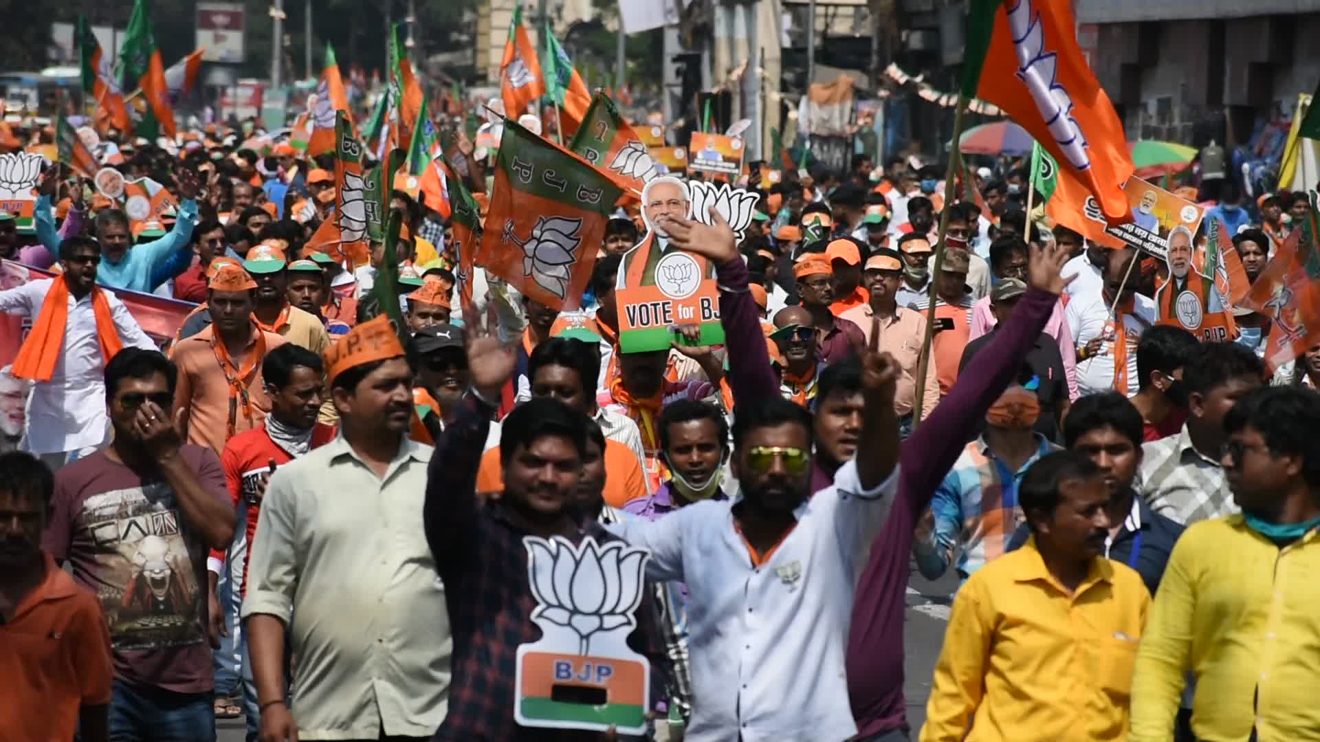 Bharatiya Janata parties campaign meeting in Kolkata ahead of West Bengal assembly elections