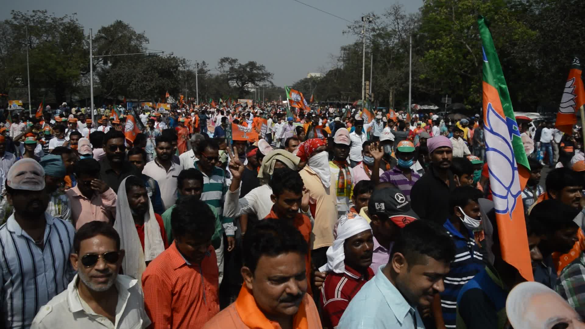 Bharatiya Janata parties campaign meeting in Kolkata ahead of West Bengal assembly elections
