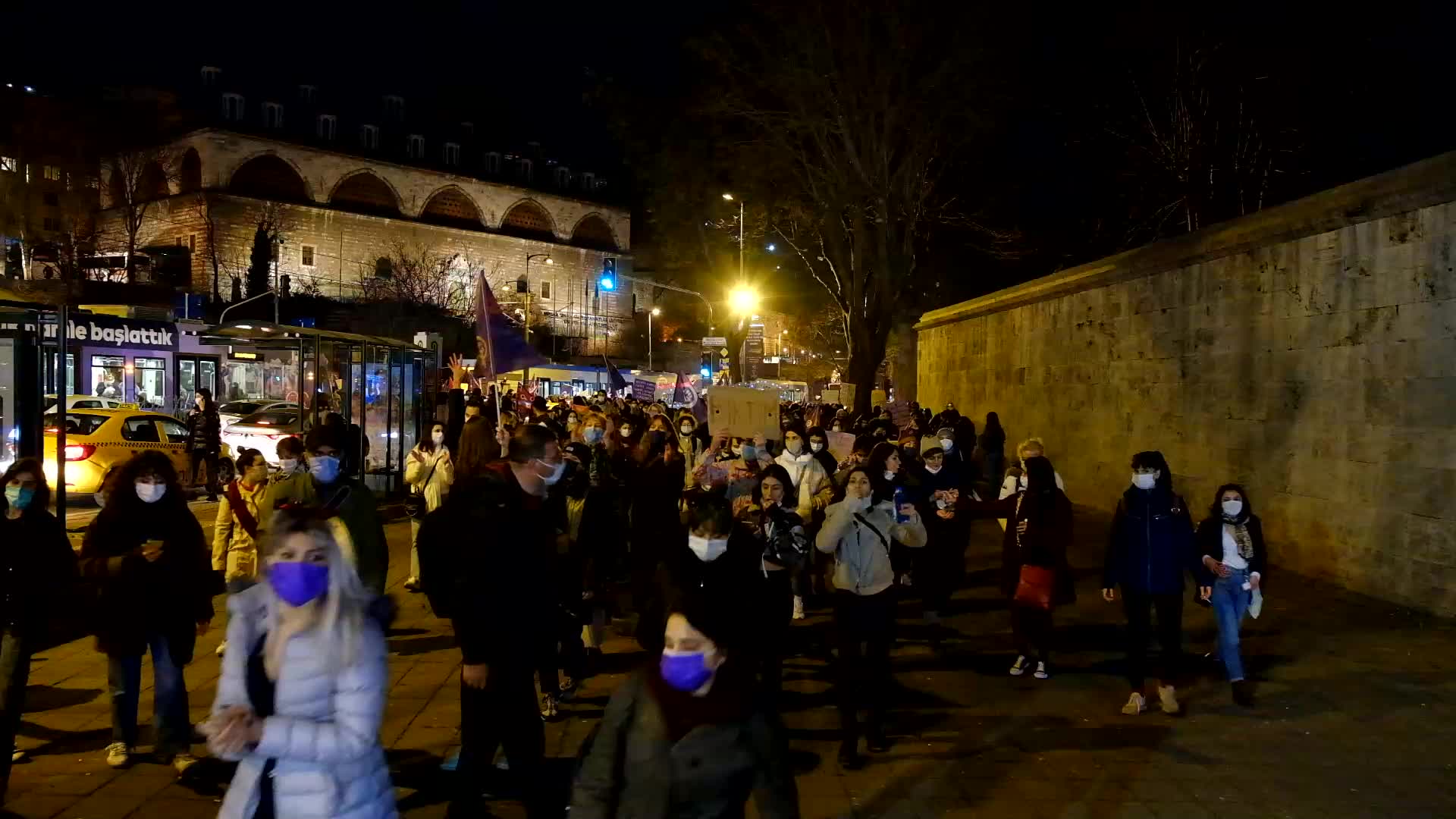 March on International Day of Womens in Istanbul