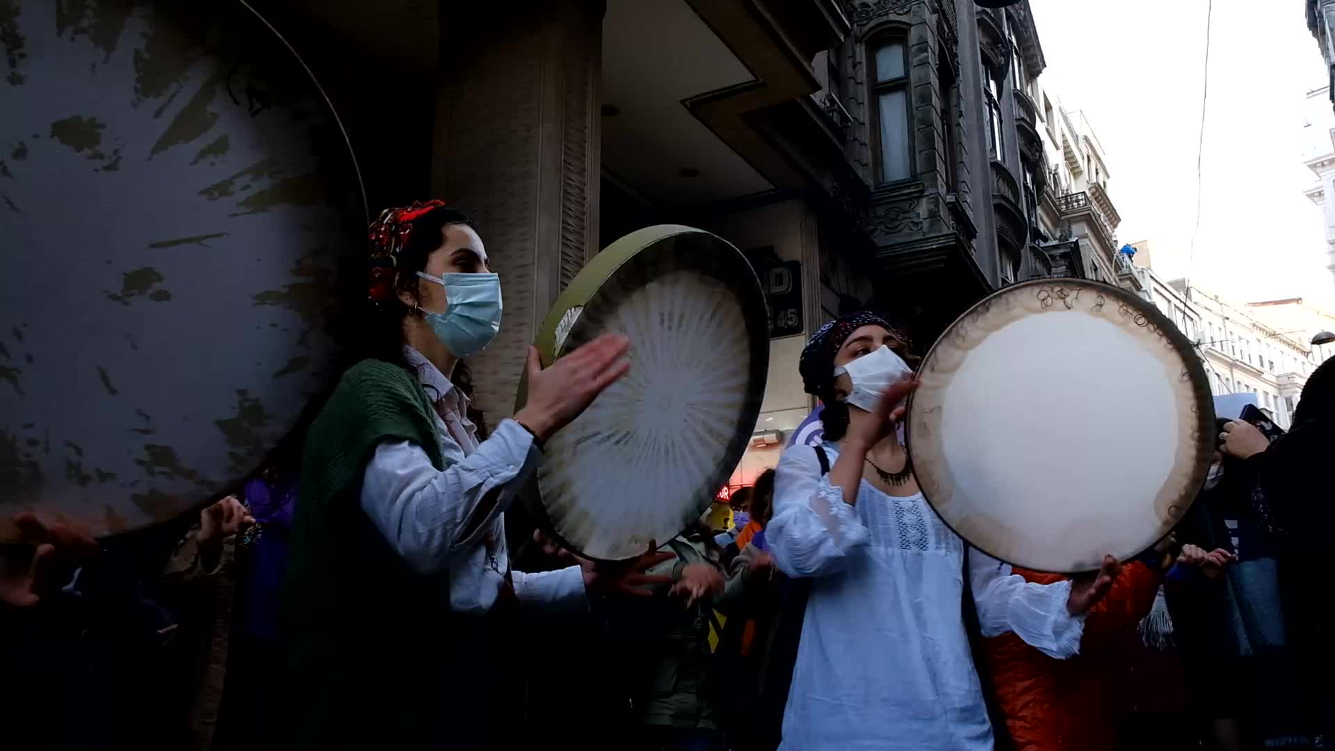 March on International Day of Womens in Istanbul