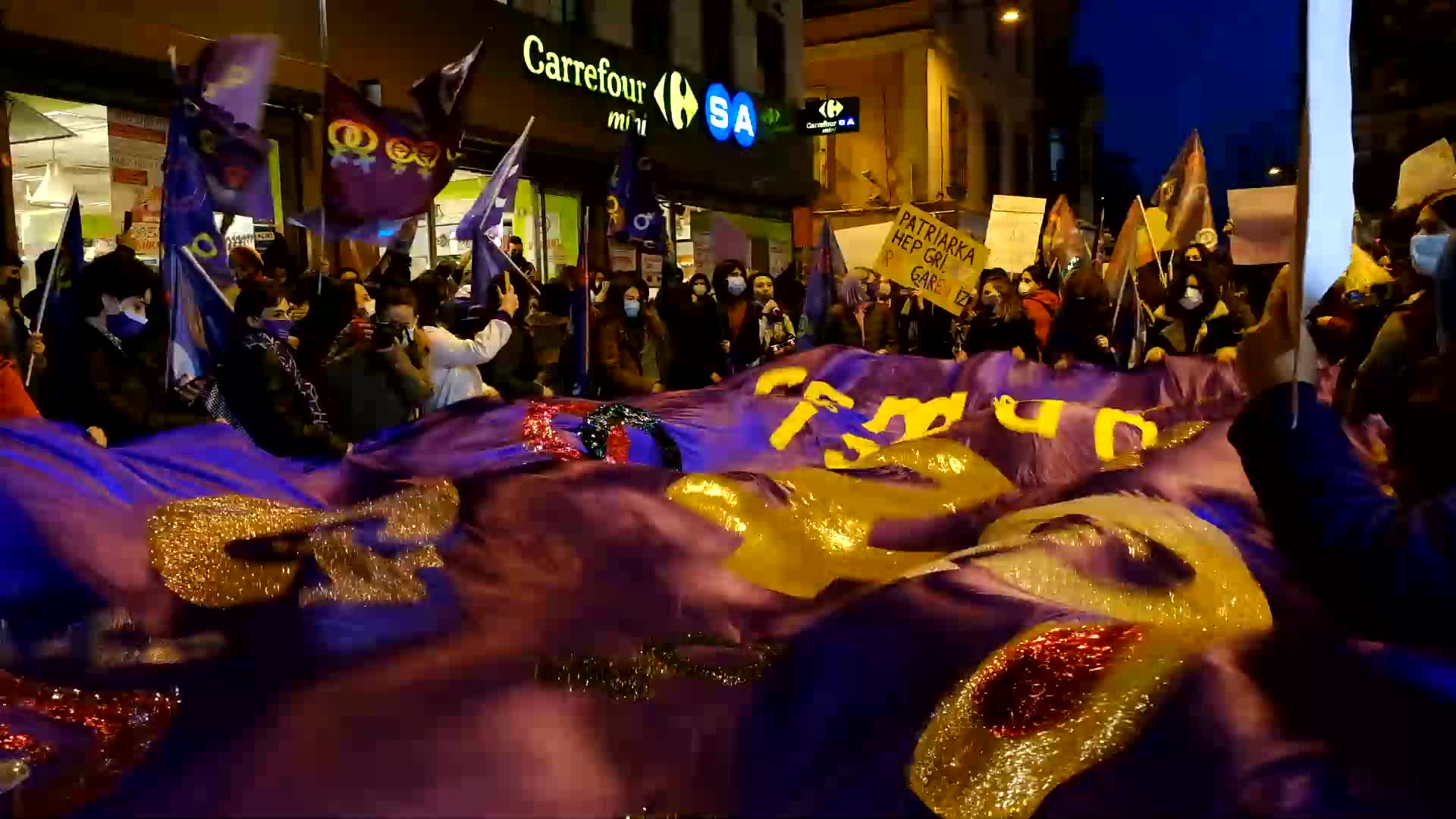 March on International Day of Womens in Istanbul