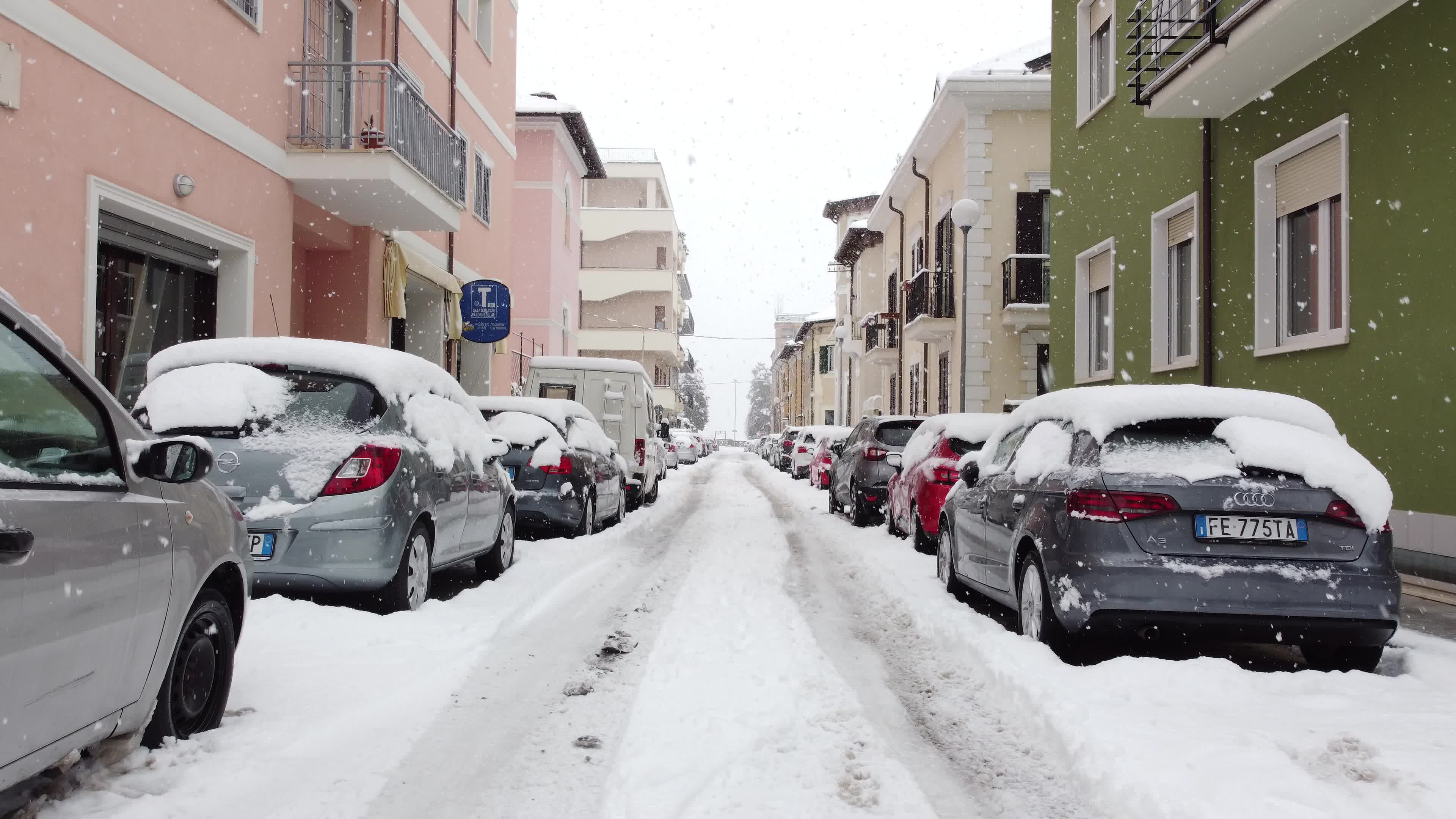 Heavy snowfall in L'Aquila