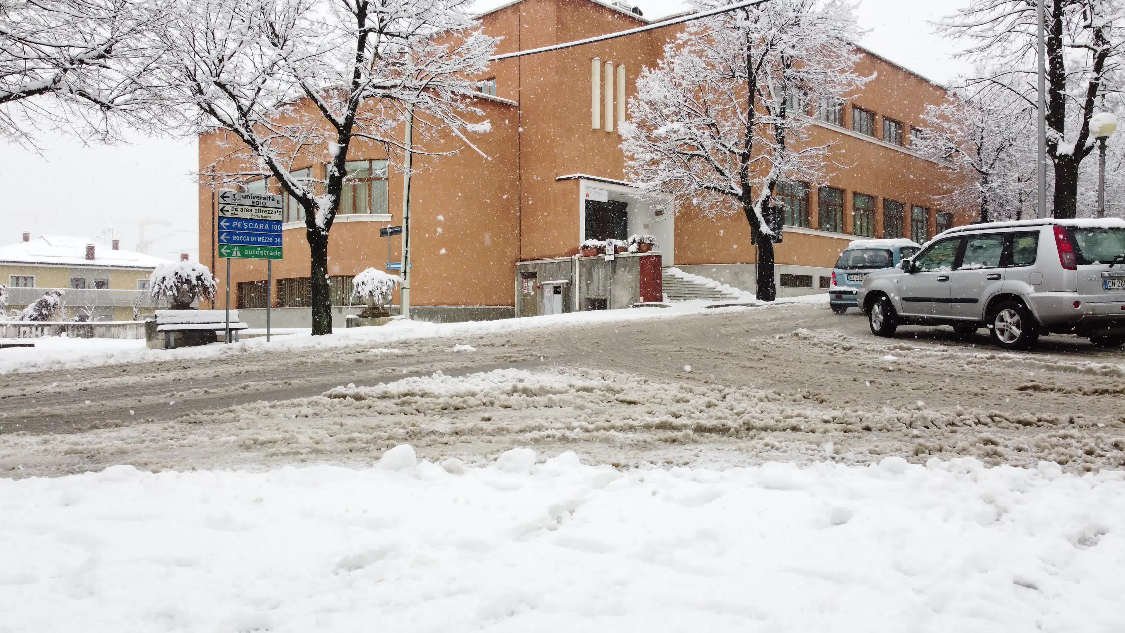 Heavy snowfall in L'Aquila