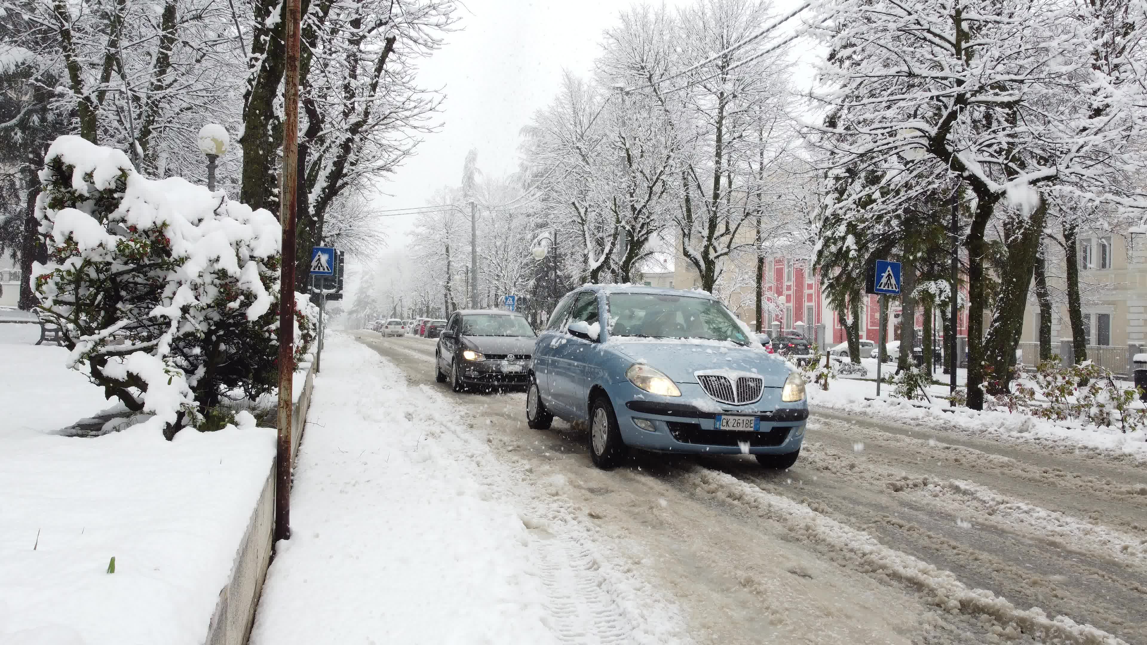 Heavy snowfall in L'Aquila