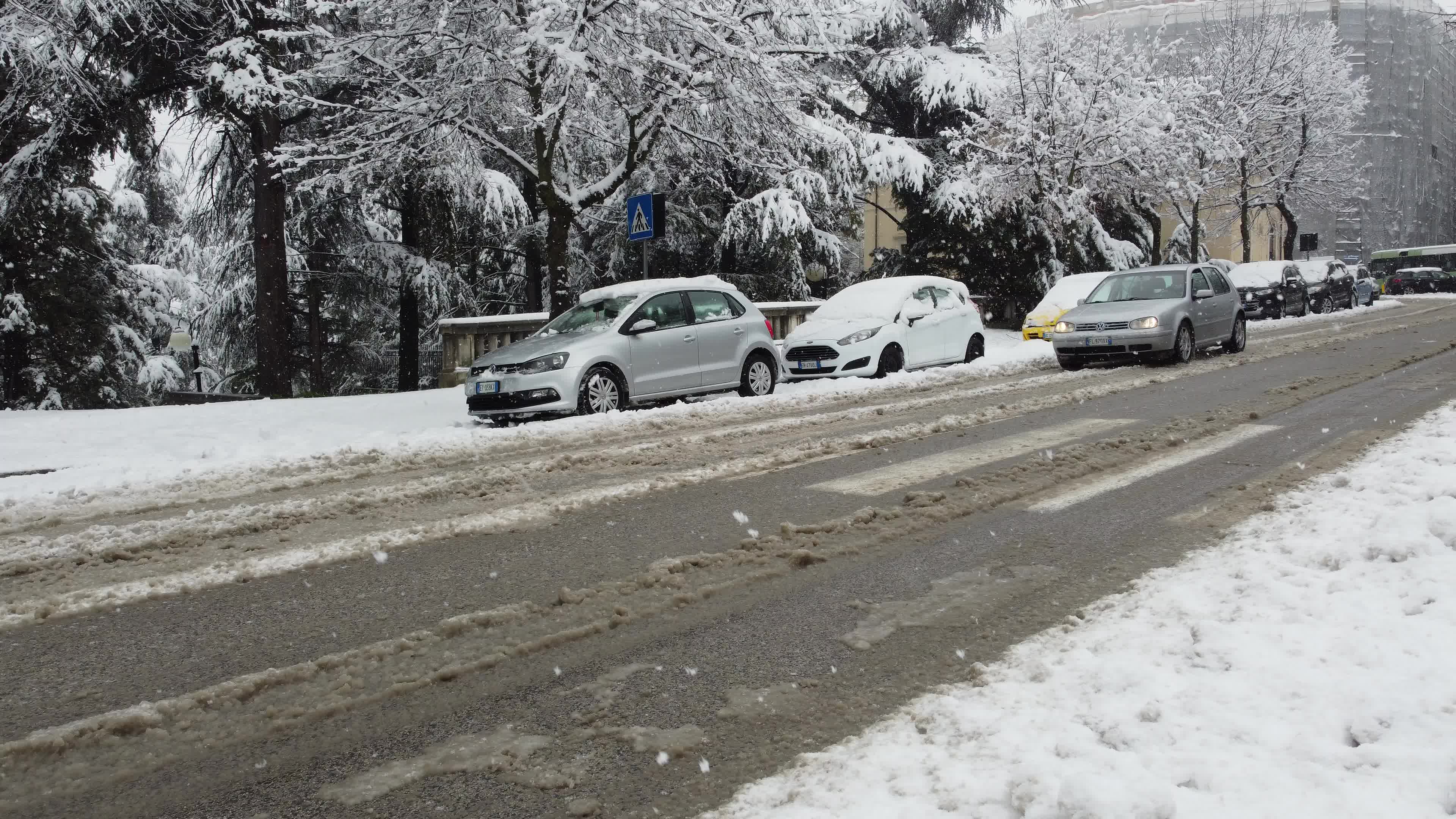 Heavy snowfall in L'Aquila