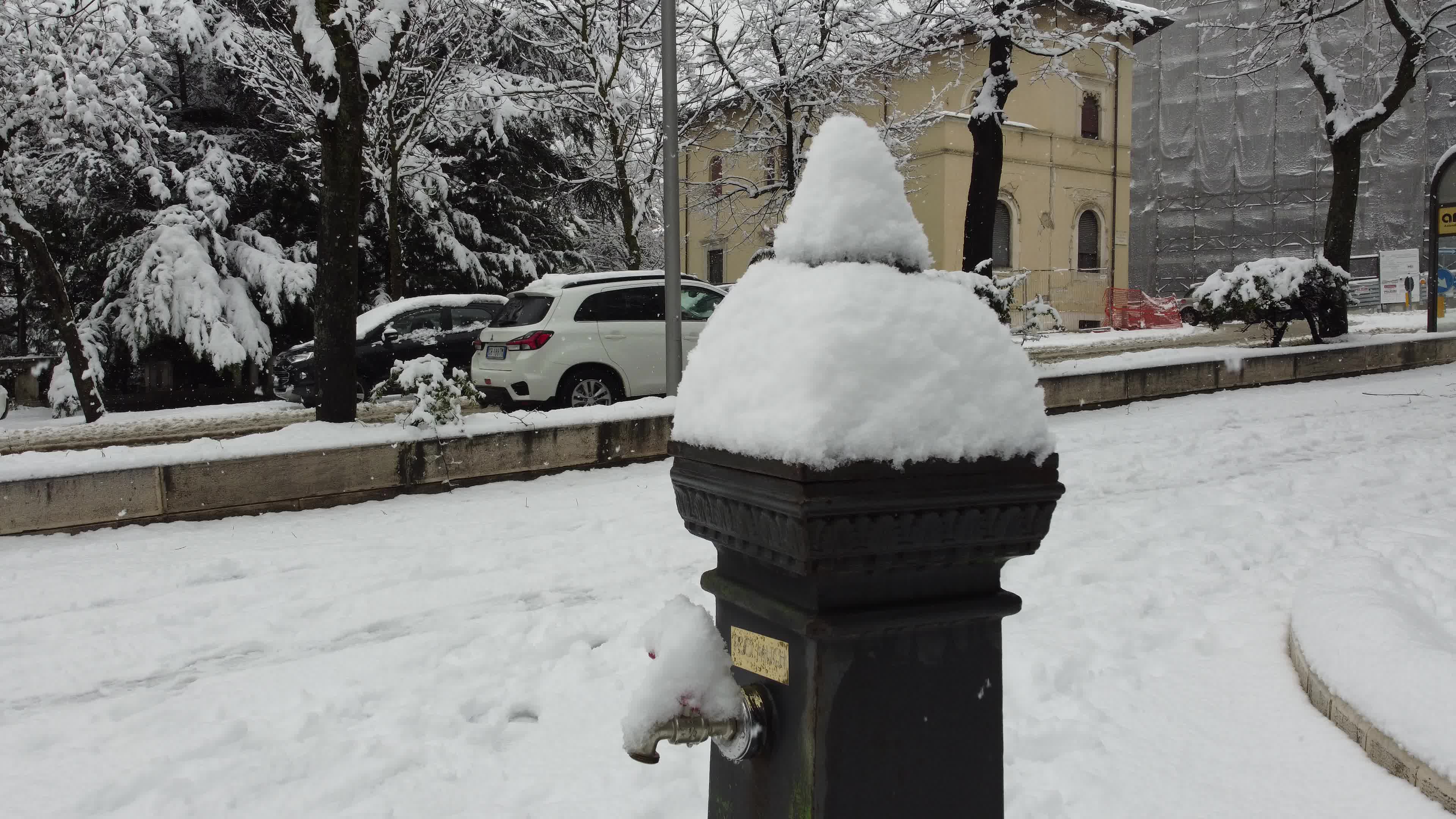Heavy snowfall in L'Aquila