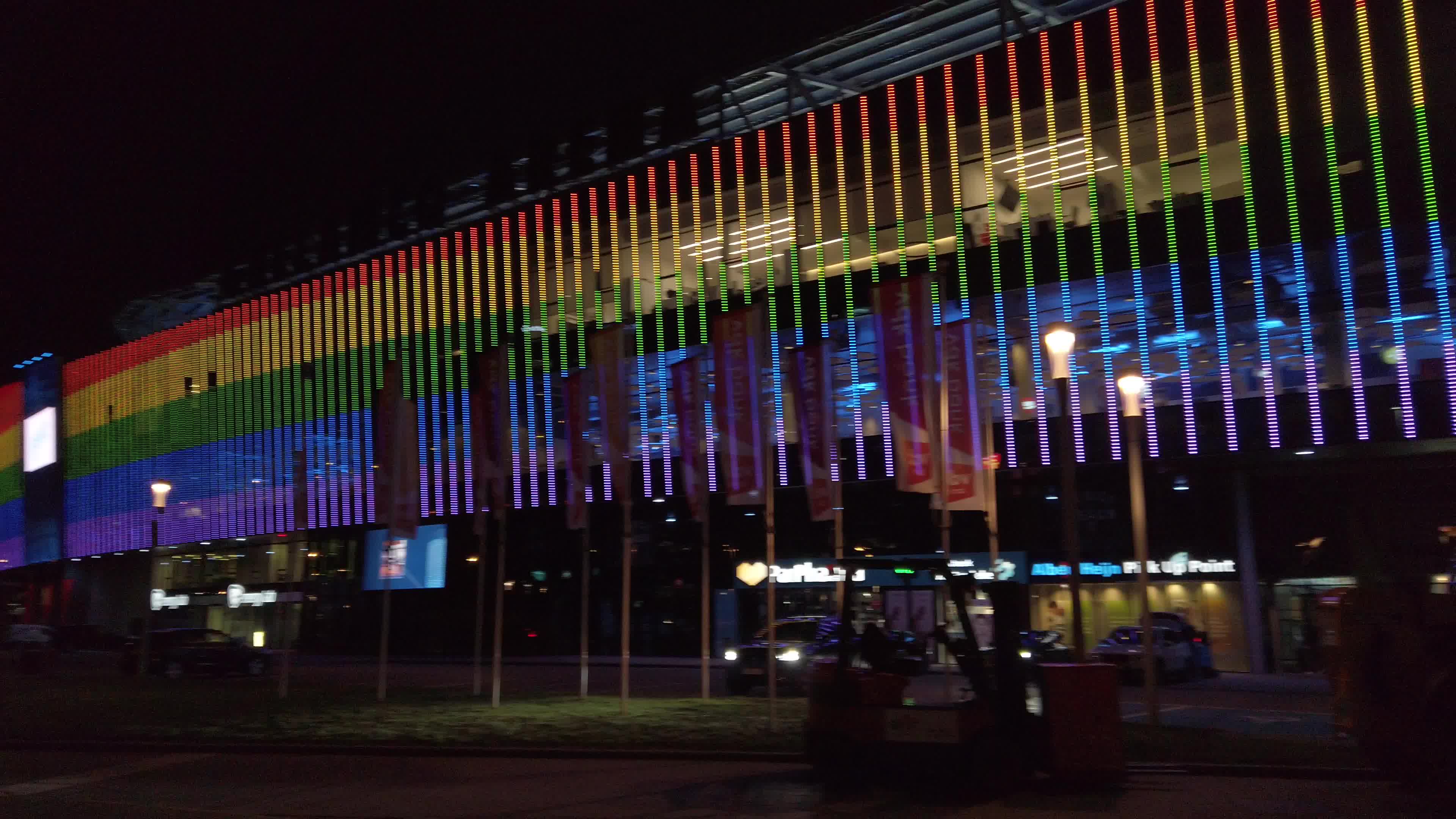 For the campaign Football for ALL the Ghelamco Arena of Ghent becomes rainbow.