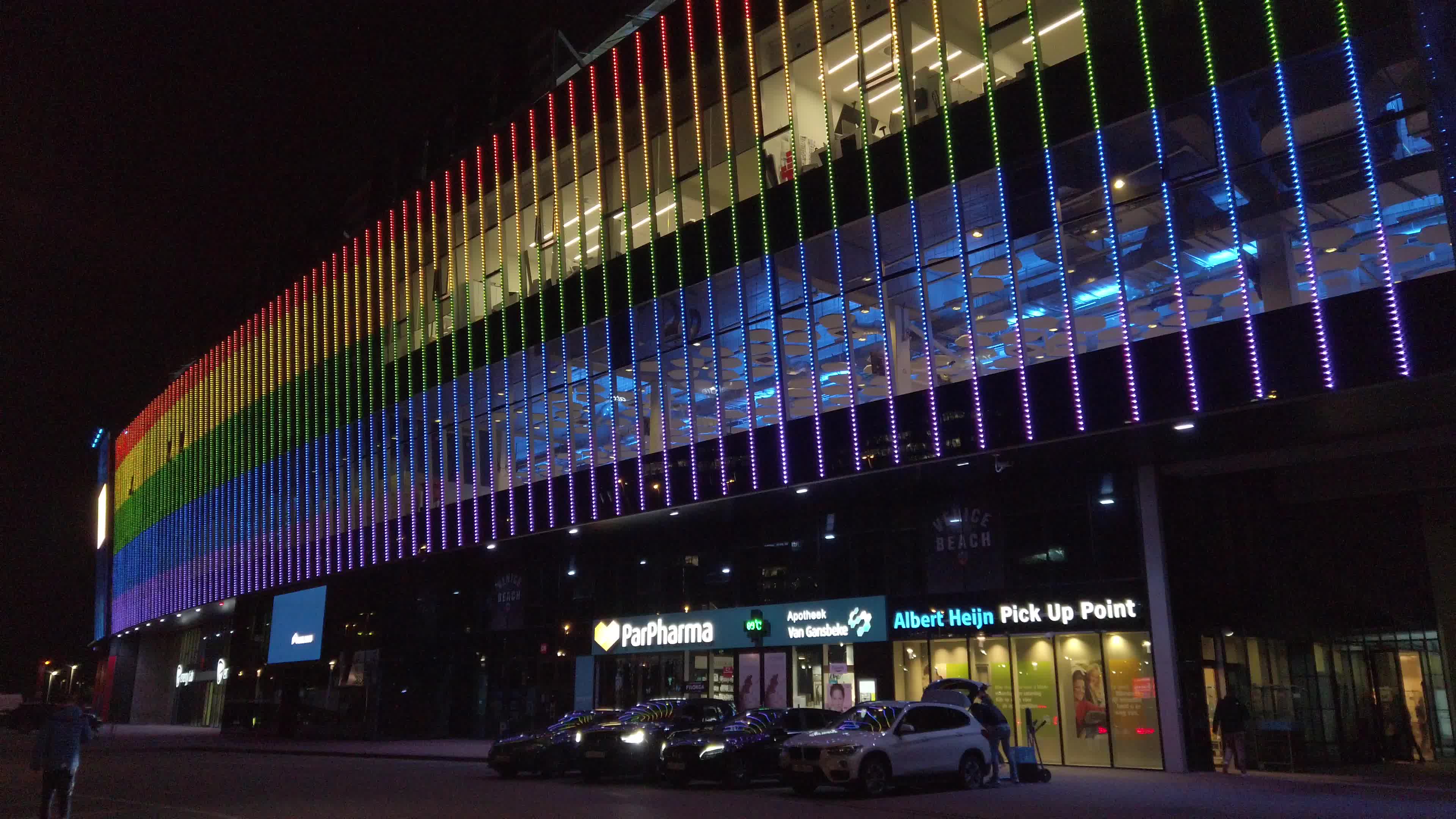 For the campaign Football for ALL the Ghelamco Arena of Ghent becomes rainbow.
