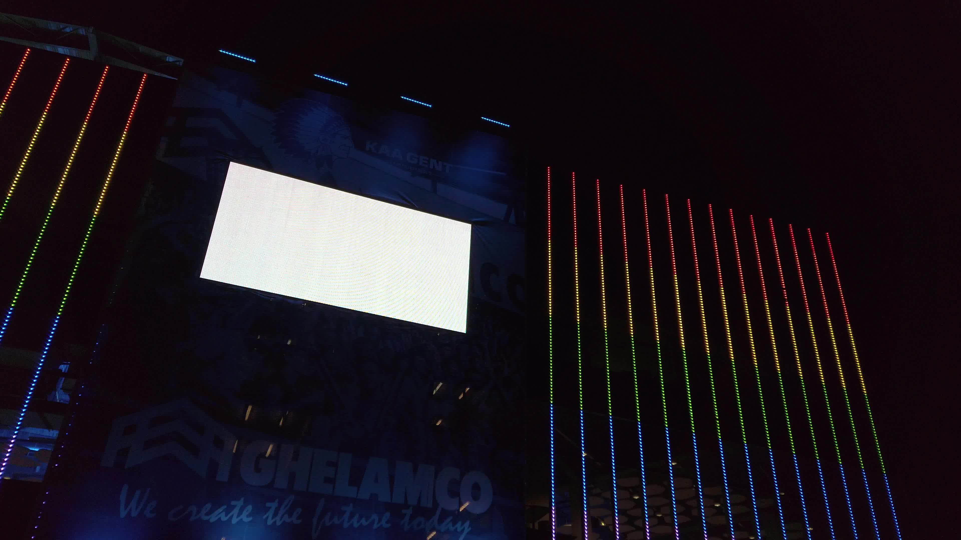 For the campaign Football for ALL the Ghelamco Arena of Ghent becomes rainbow.