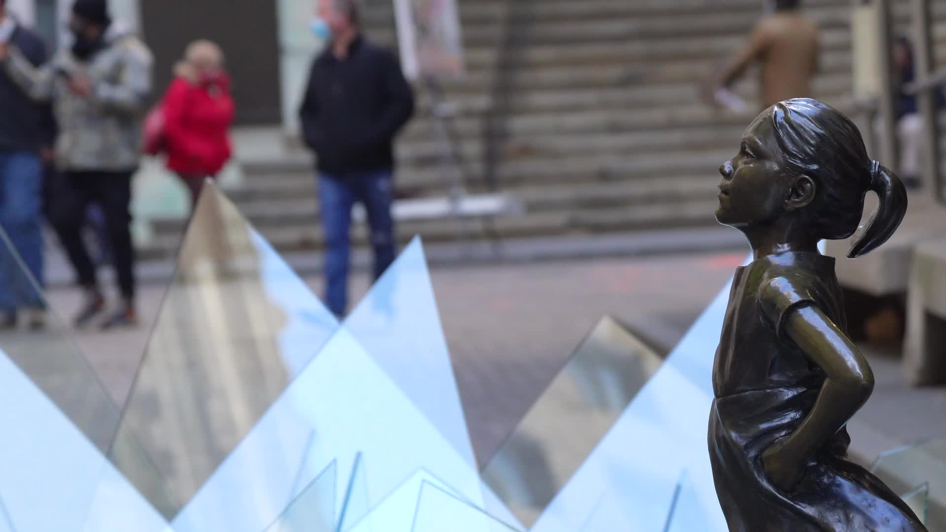 Fearless Girl breaks glass ceiling for International Women's Day