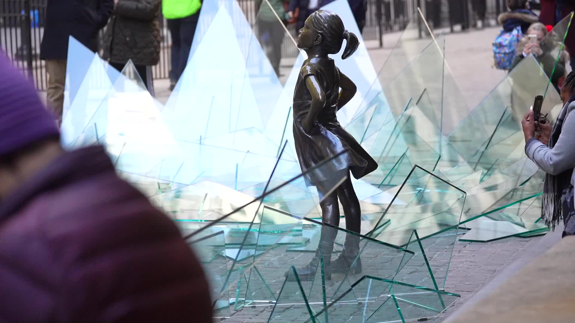 Fearless Girl breaks glass ceiling for International Women's Day