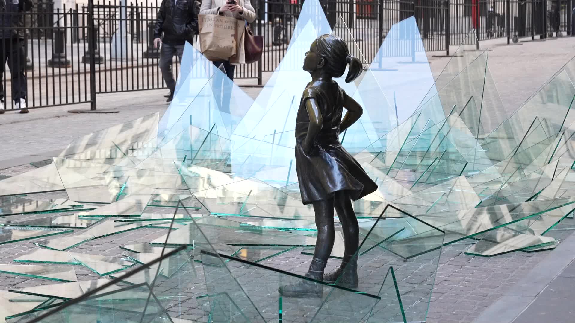 Fearless Girl breaks glass ceiling for International Women's Day
