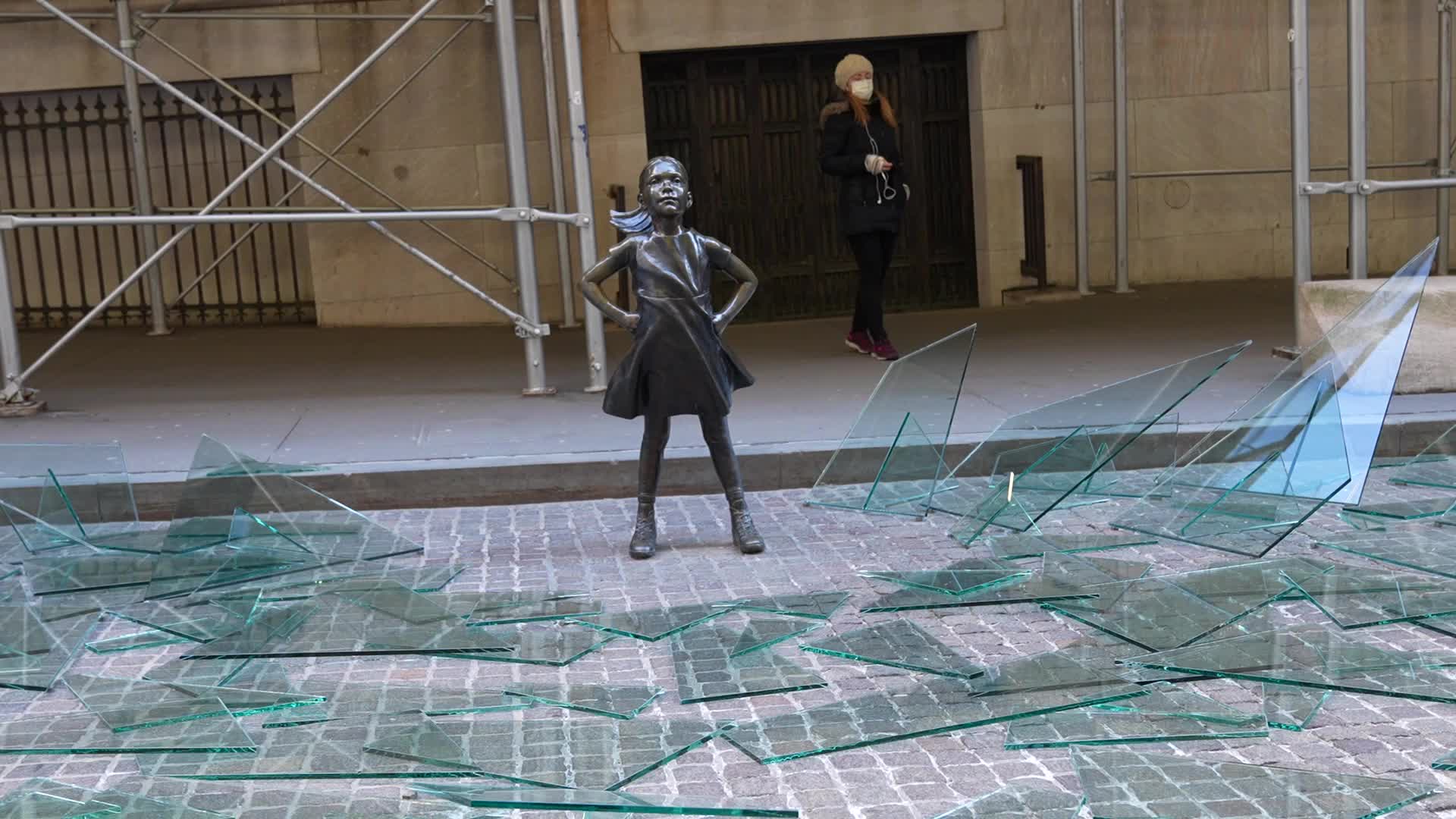 Fearless Girl breaks glass ceiling for International Women's Day