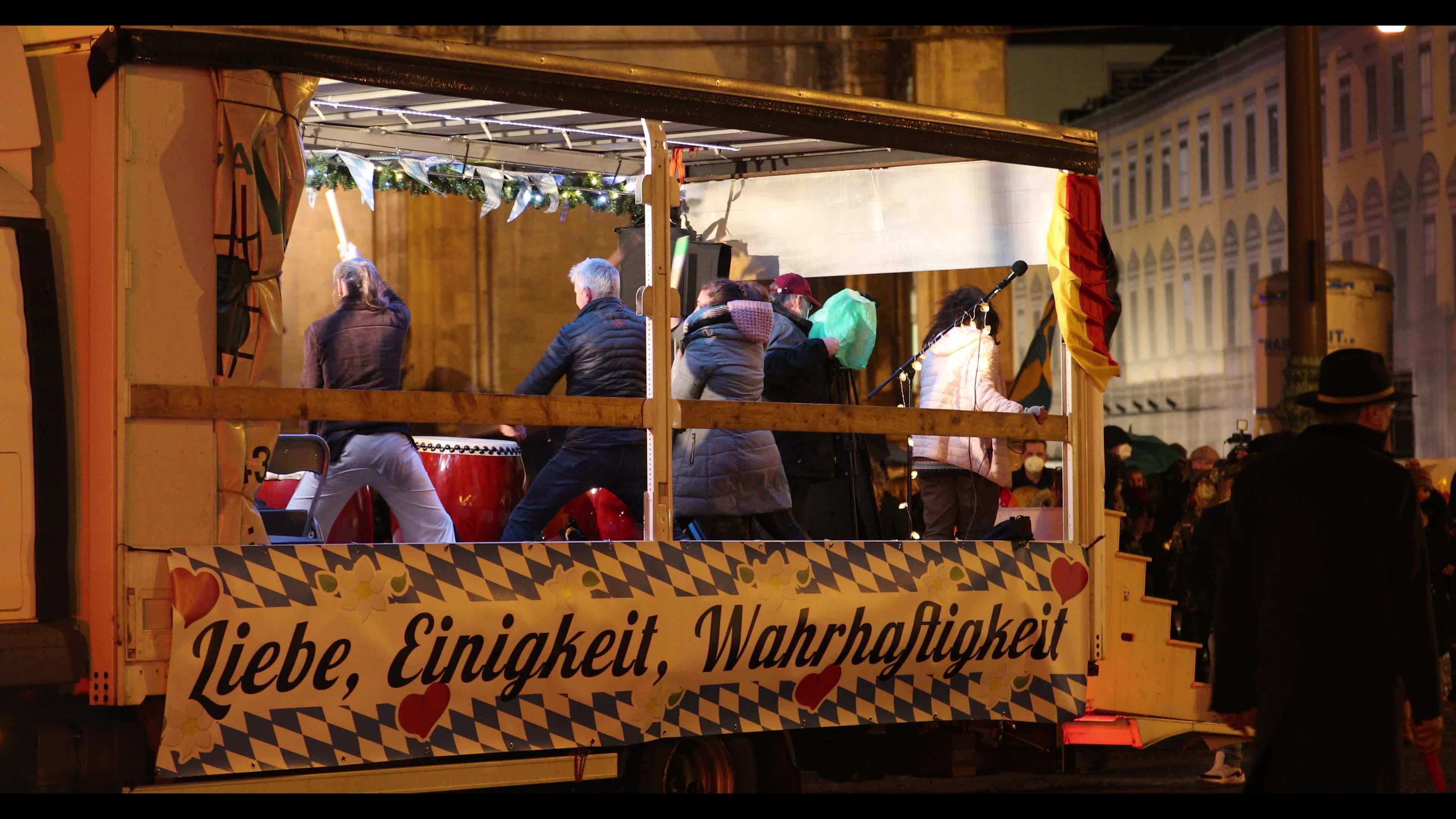 Querdenken demonstration in Munich on 1st anniversary of Covid-19 pandemic