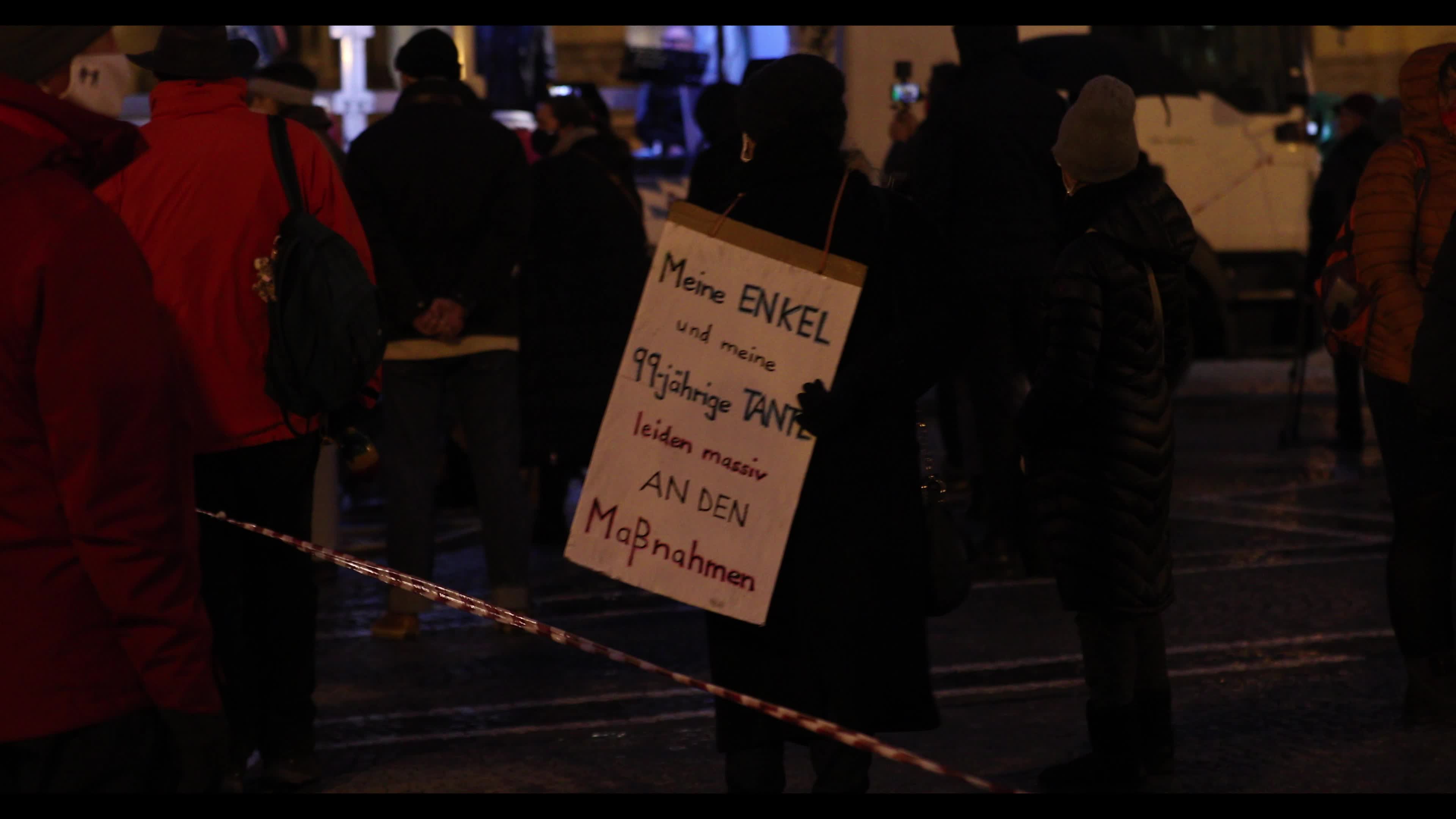 Querdenken demonstration in Munich on 1st anniversary of Covid-19 pandemic