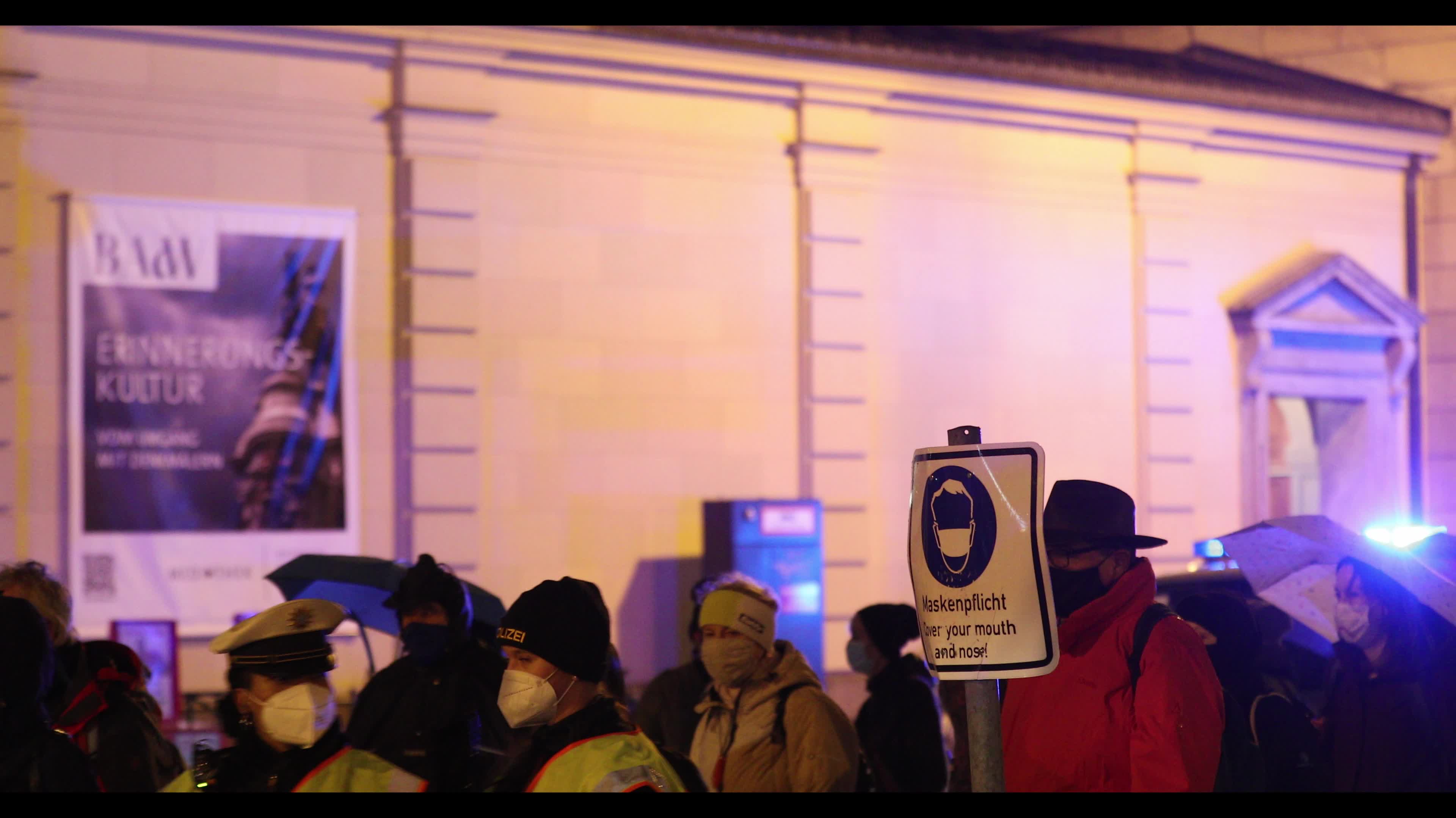 Querdenken demonstration in Munich on 1st anniversary of Covid-19 pandemic