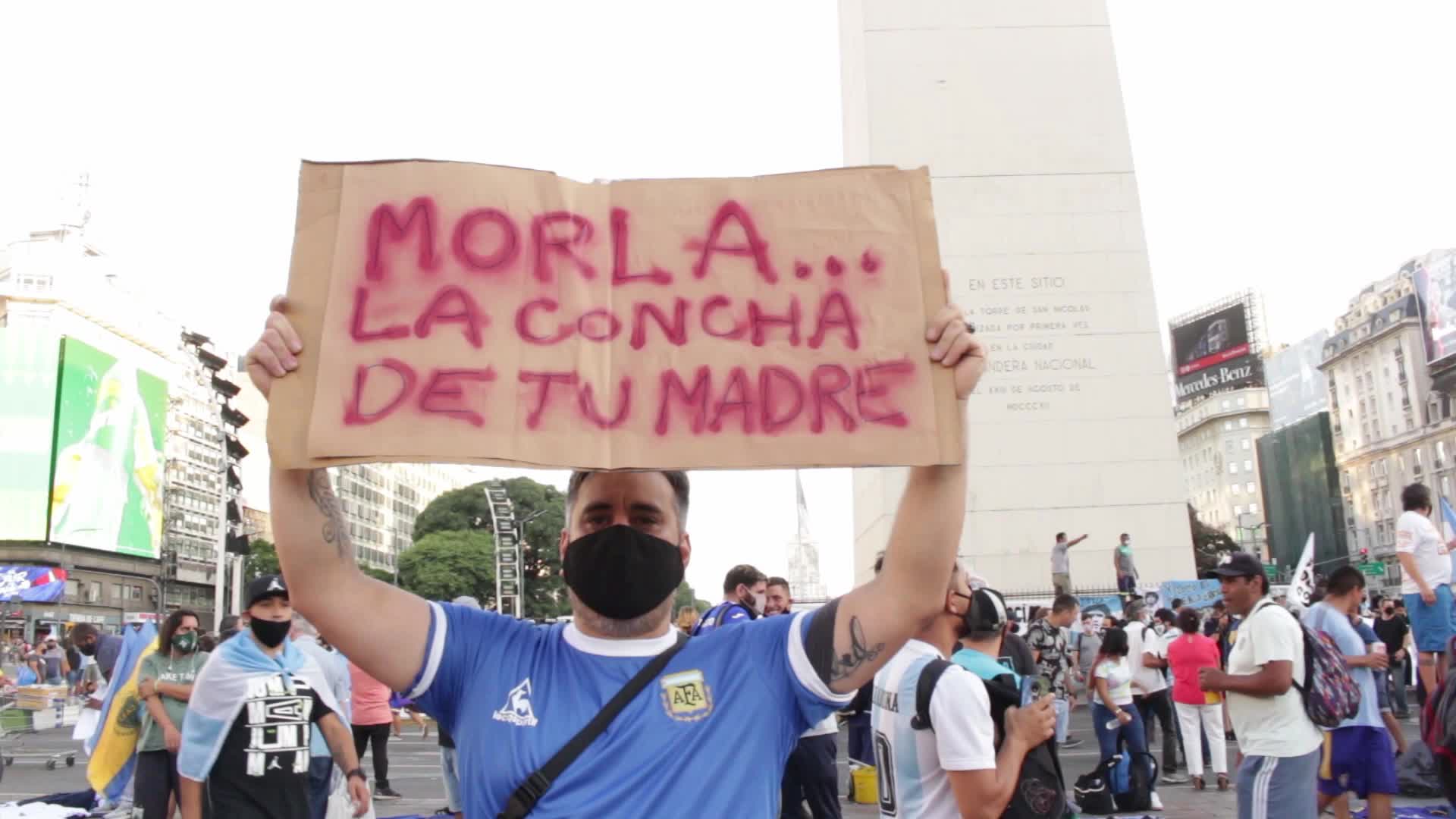 Mobilization demanding Justice for the death of Maradona in Buenos Aires, Argentina