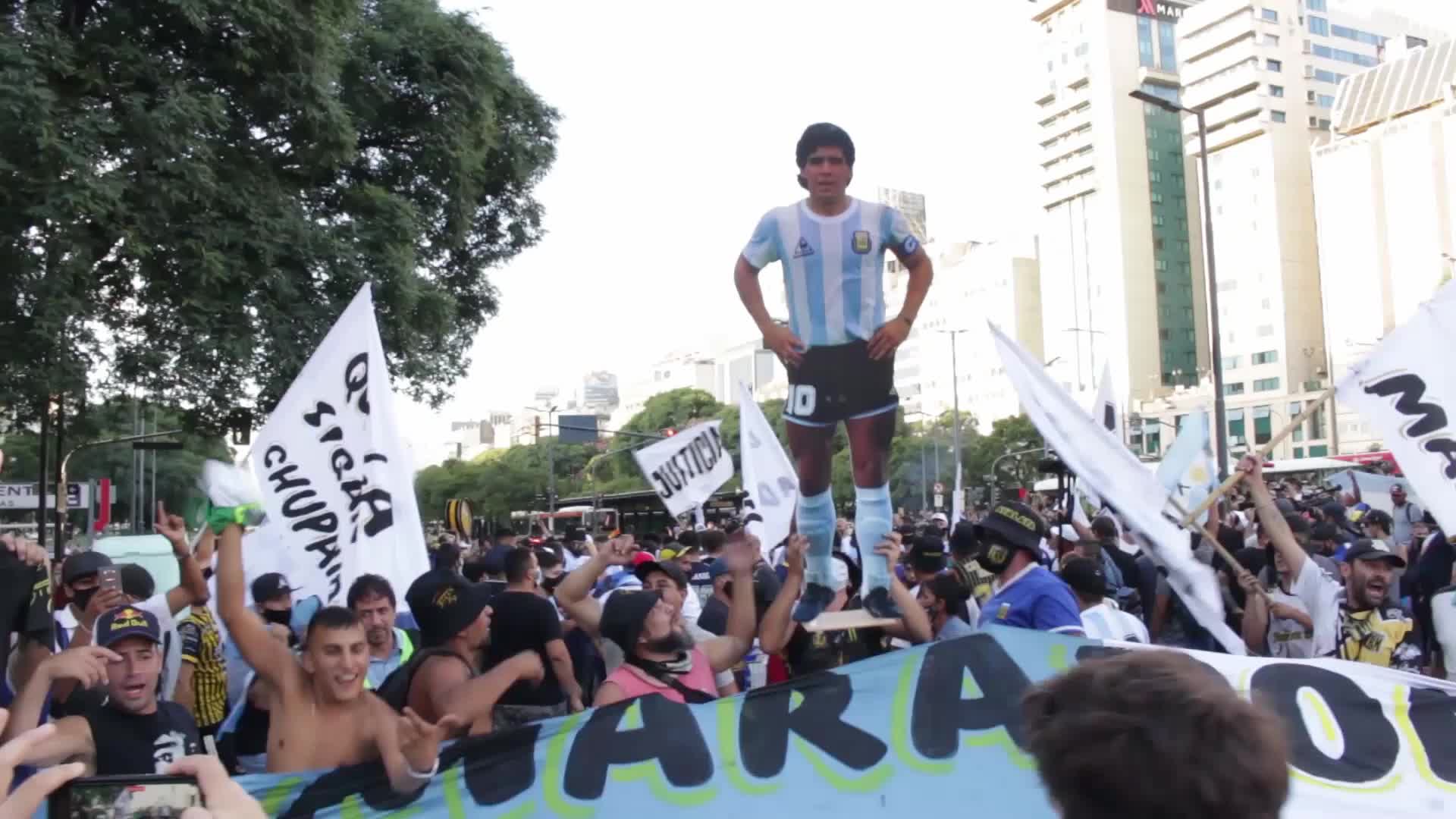 Mobilization demanding Justice for the death of Maradona in Buenos Aires, Argentina