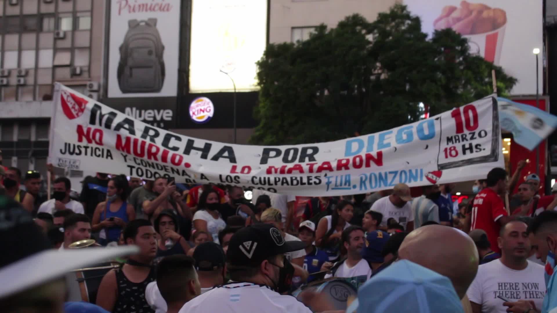 Mobilization demanding Justice for the death of Maradona in Buenos Aires, Argentina