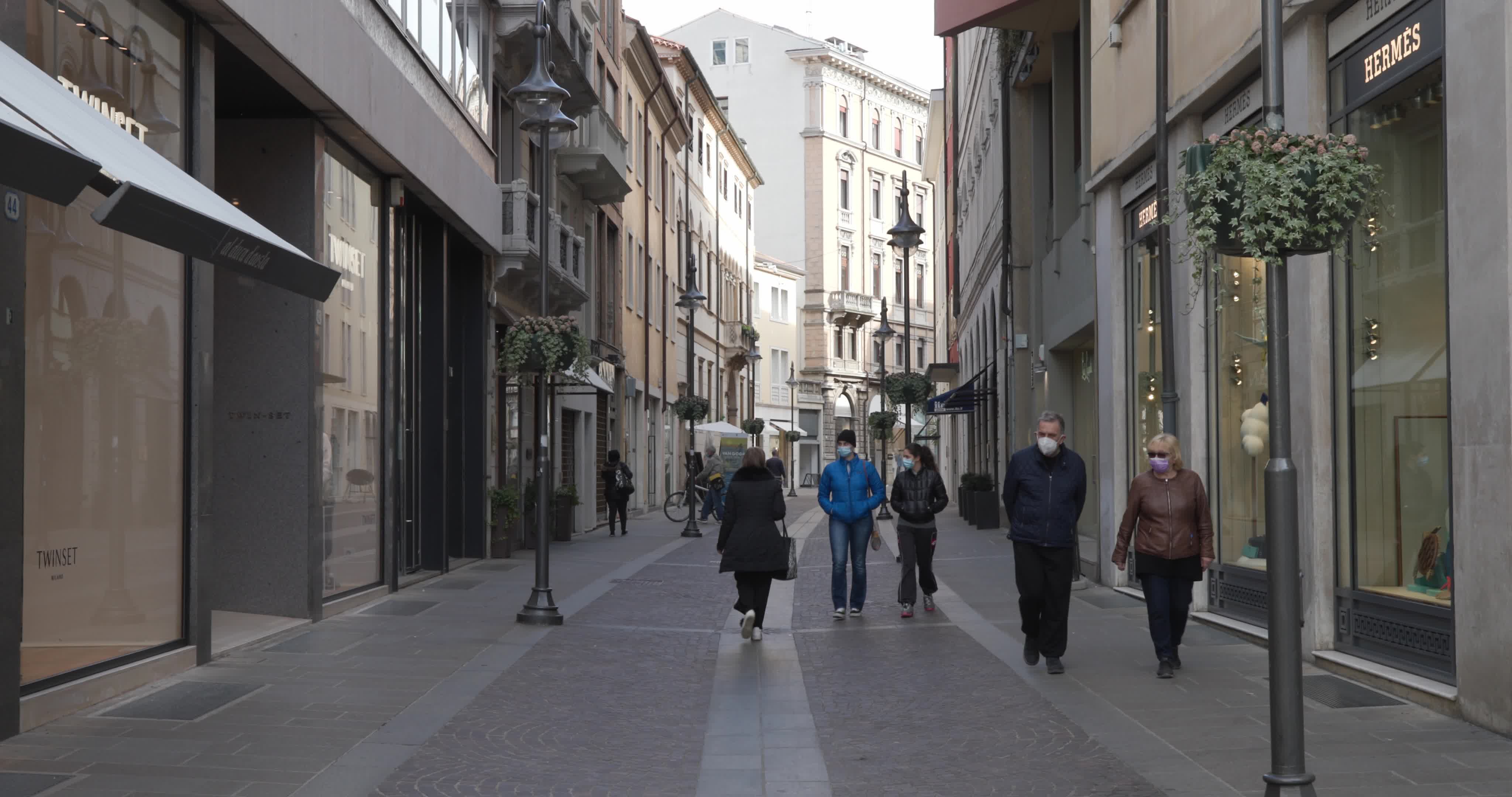 First day of "Red Zone" in Padua, Italy