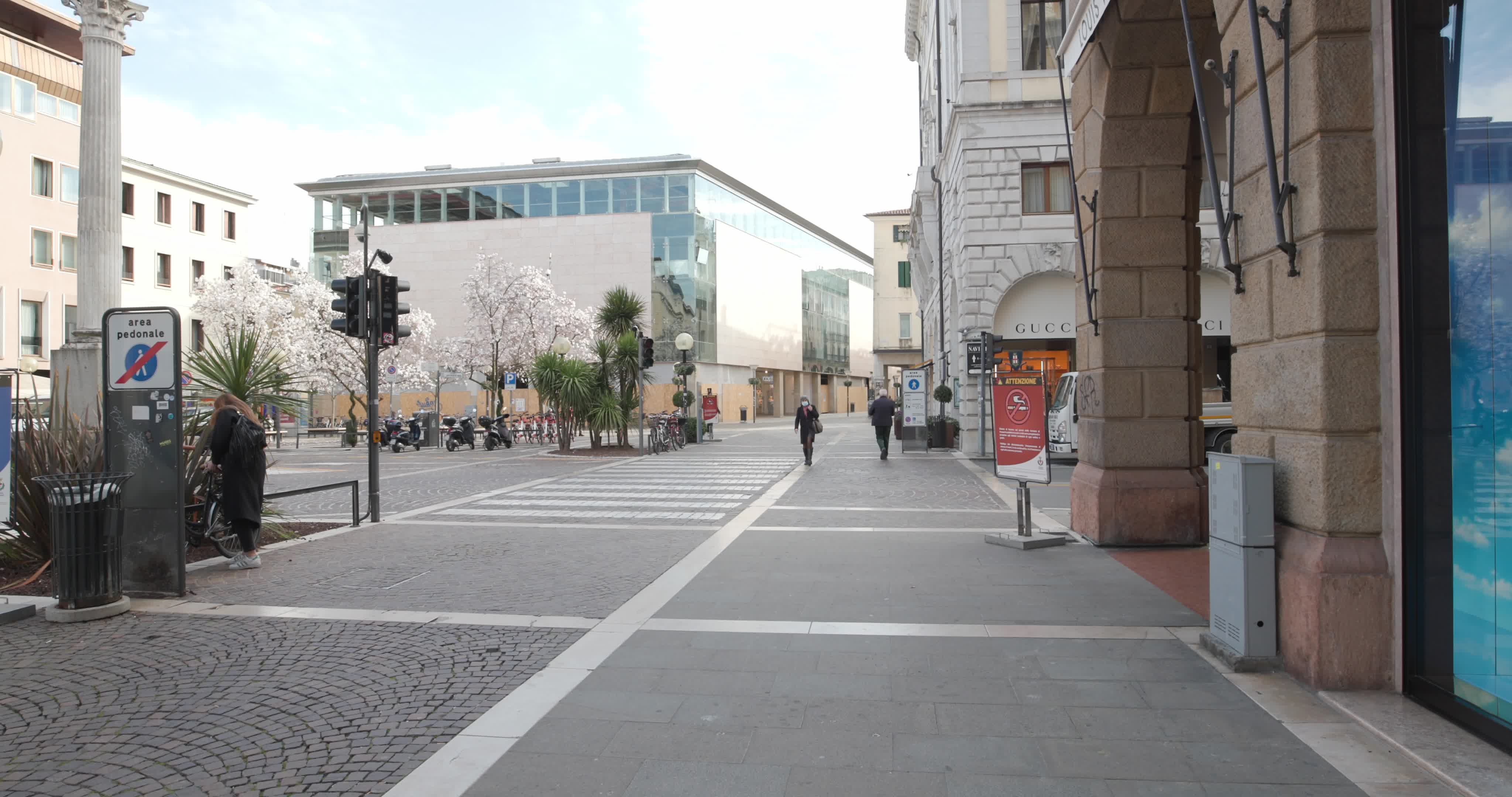 First day of "Red Zone" in Padua, Italy