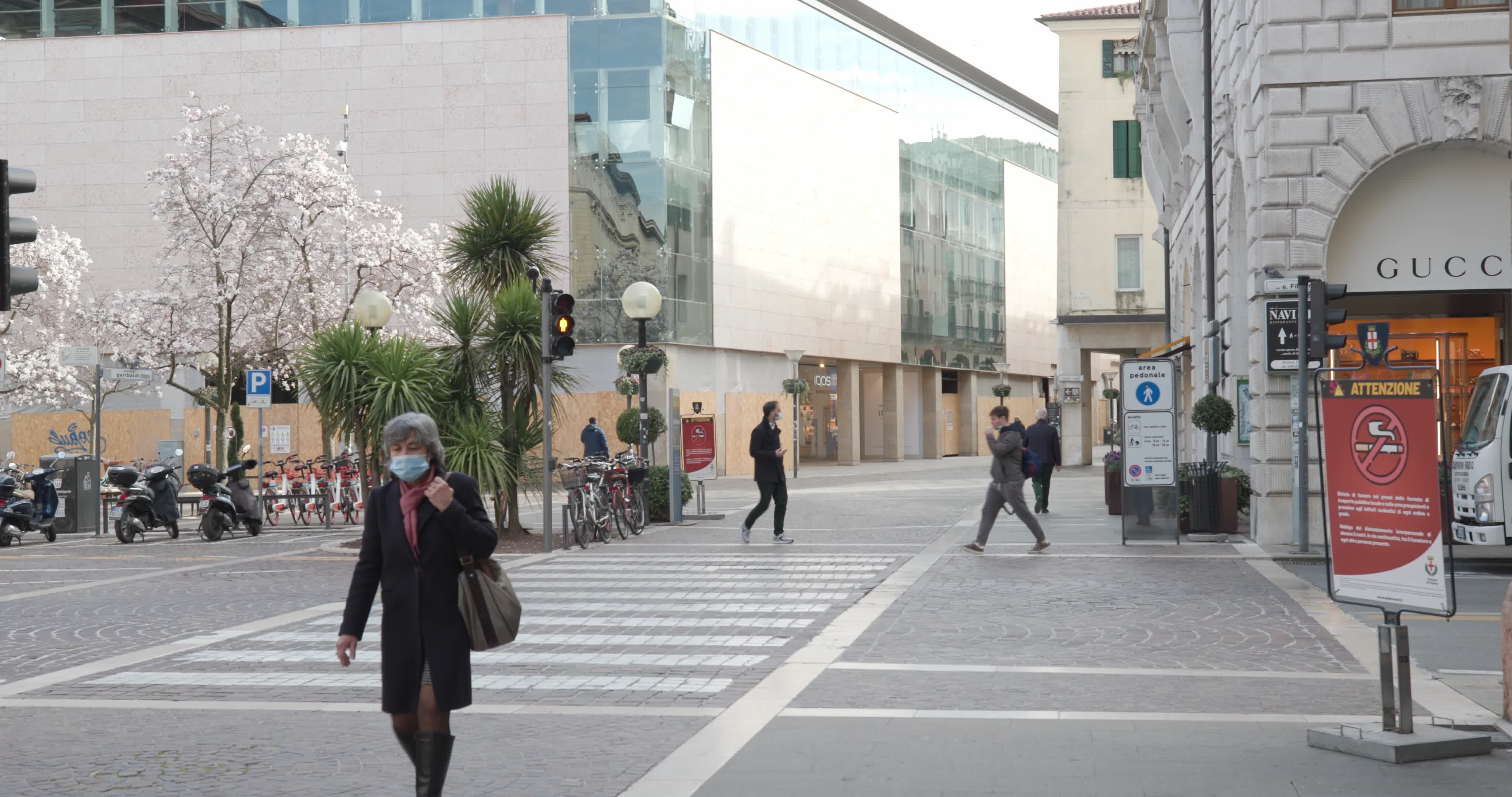 First day of "Red Zone" in Padua, Italy