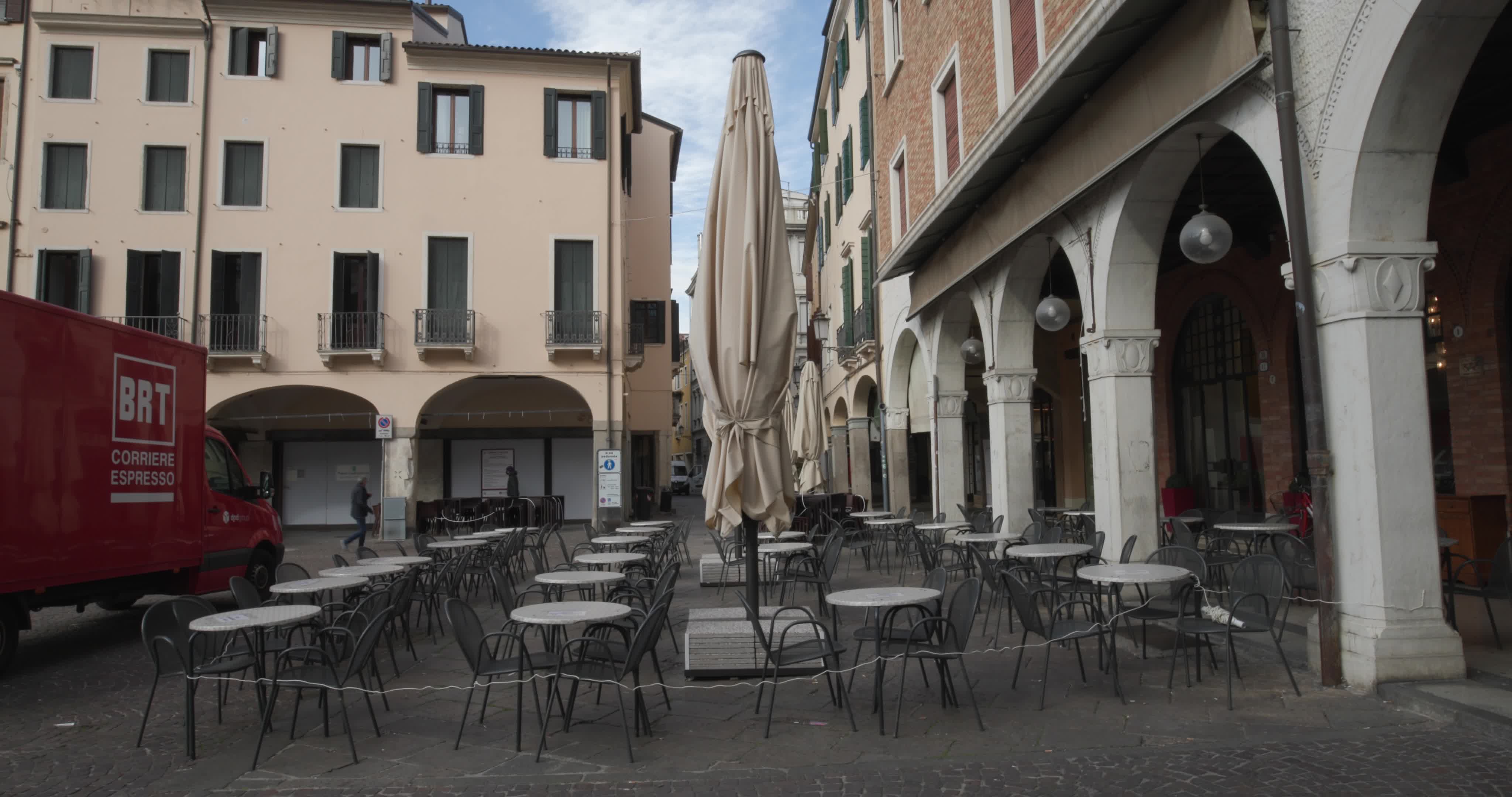 First day of "Red Zone" in Padua, Italy