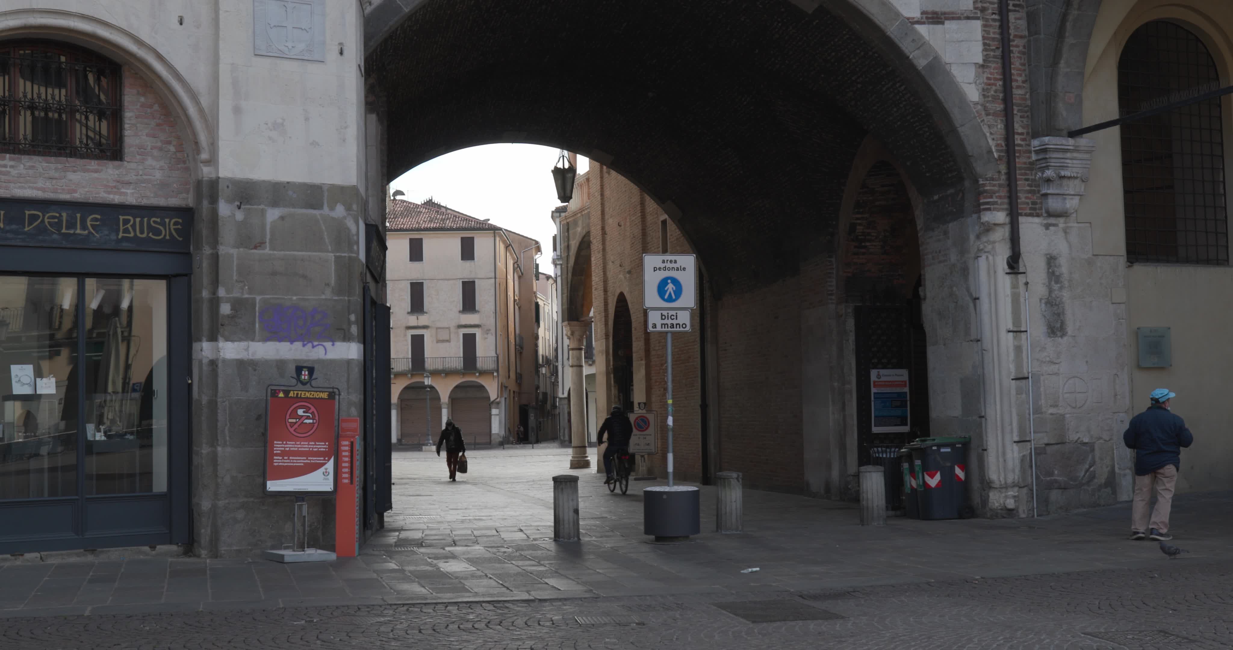 First day of "Red Zone" in Padua, Italy