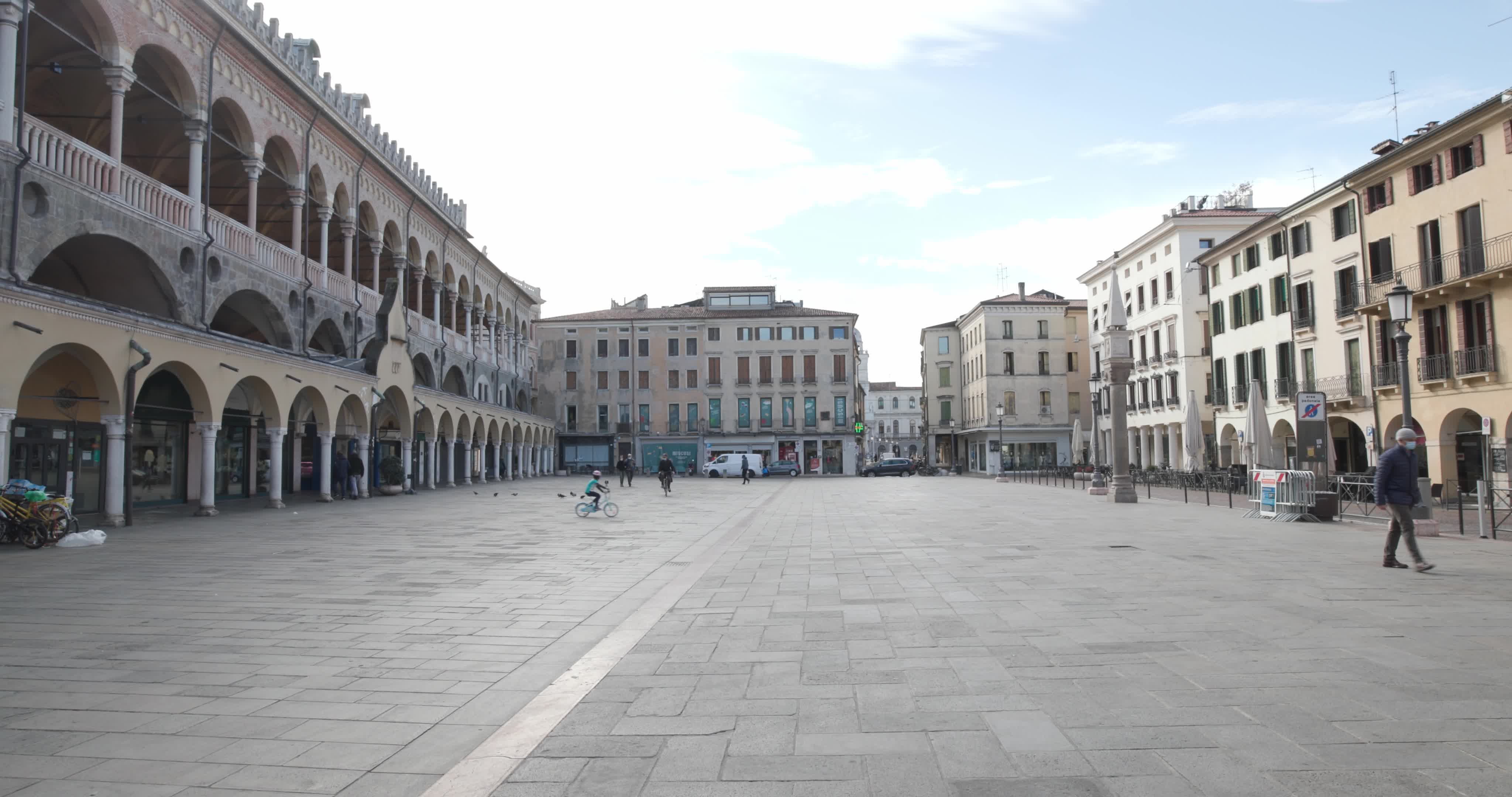 First day of "Red Zone" in Padua, Italy