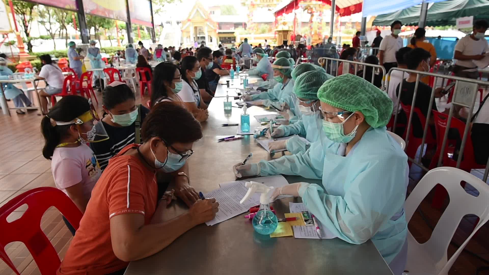 Mass coronavirus vaccination in Bangkok, Thailand