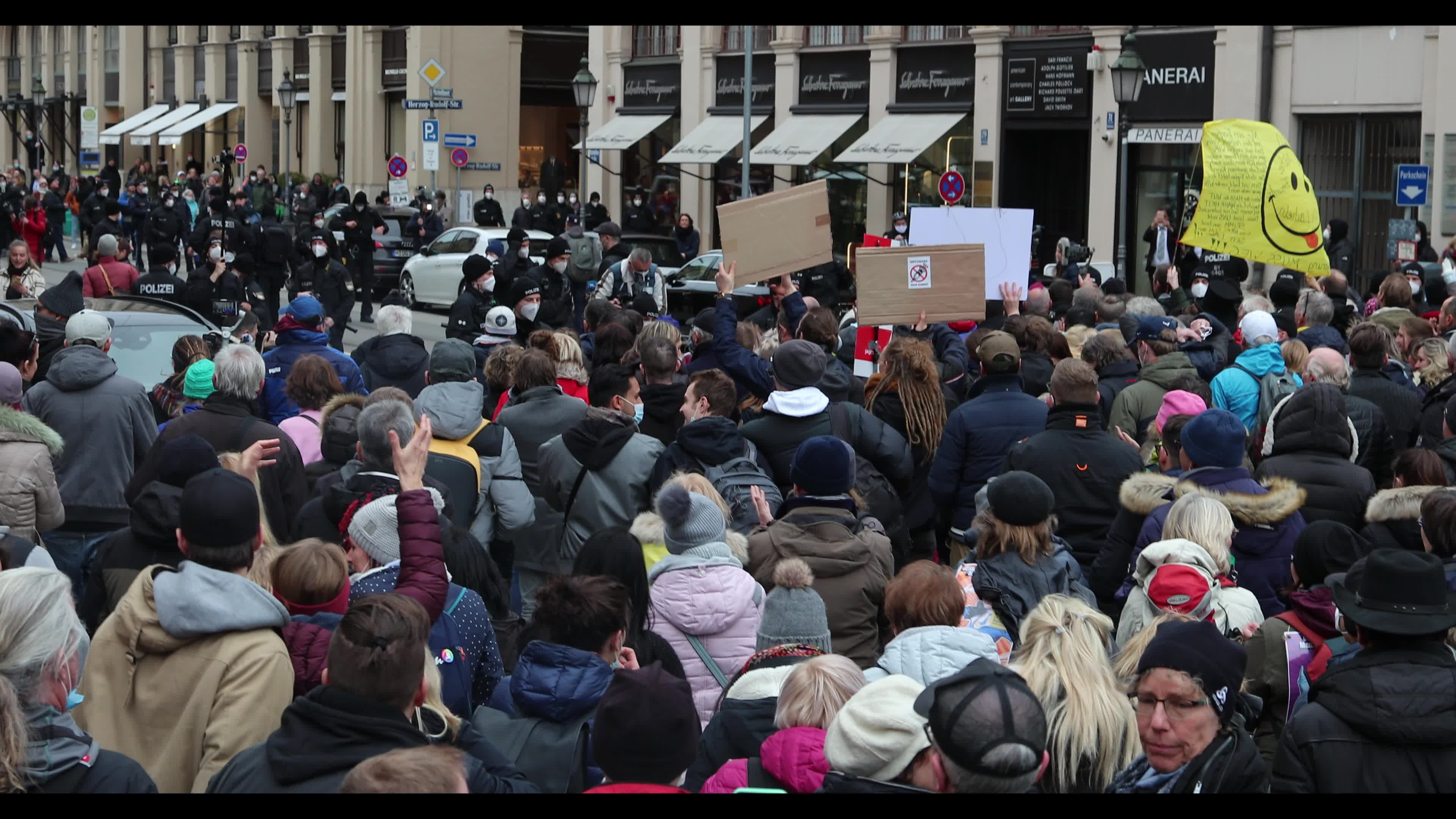 Anti-lockdown protest in Munich