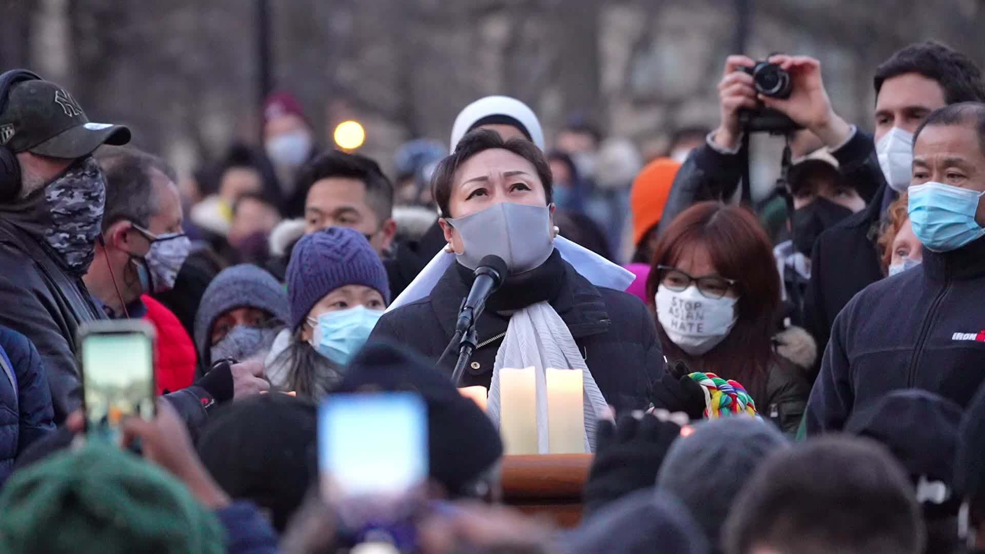 Peace vigil for victims of Asian hate in NYC