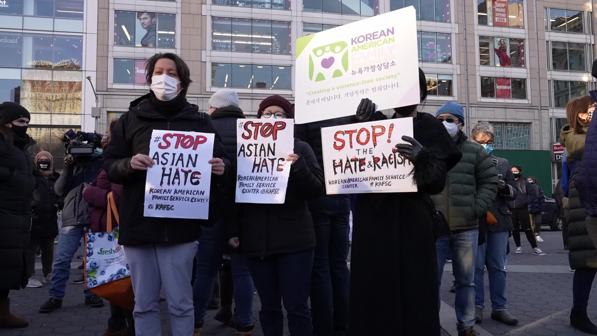 Peace vigil for victims of Asian hate in NYC