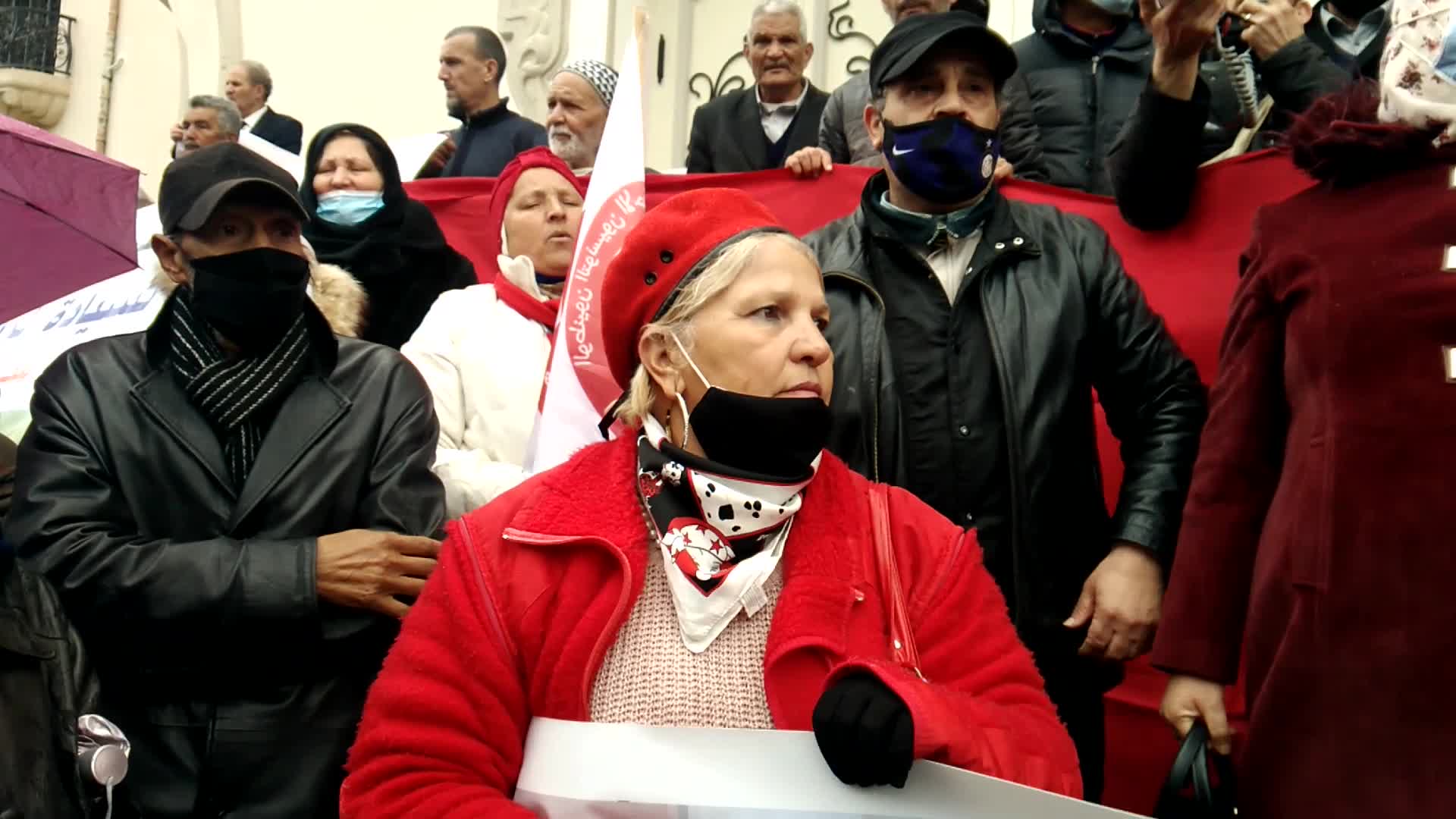 Protest Demanding THe Dissolution Of TUnisian Parliament