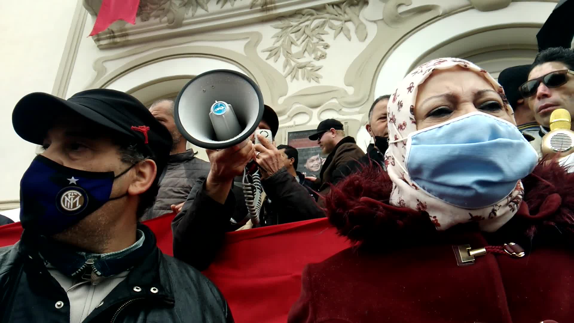 Protest Demanding THe Dissolution Of TUnisian Parliament