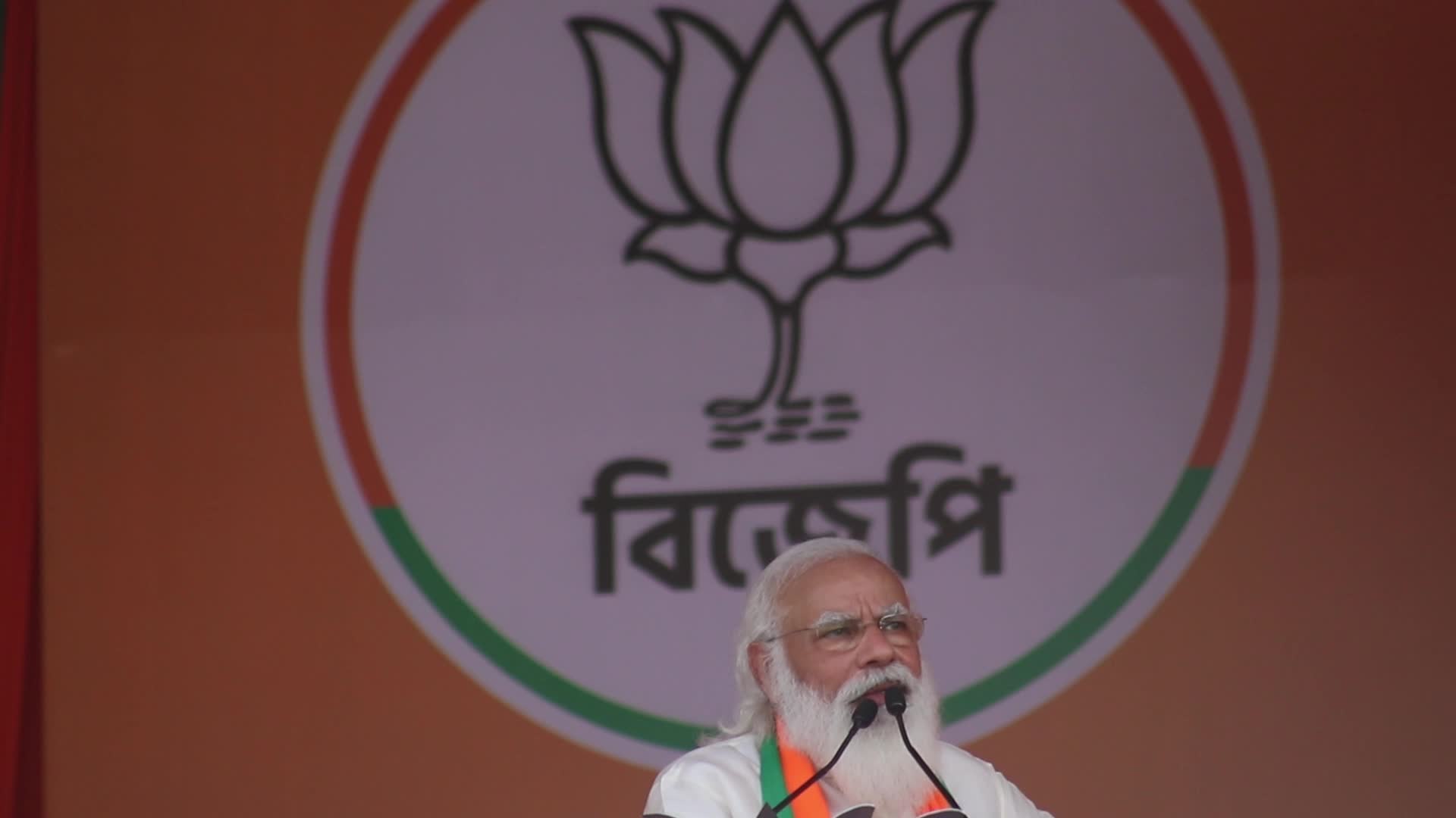 India's Prime Minister Narendra Modi during a public meeting
