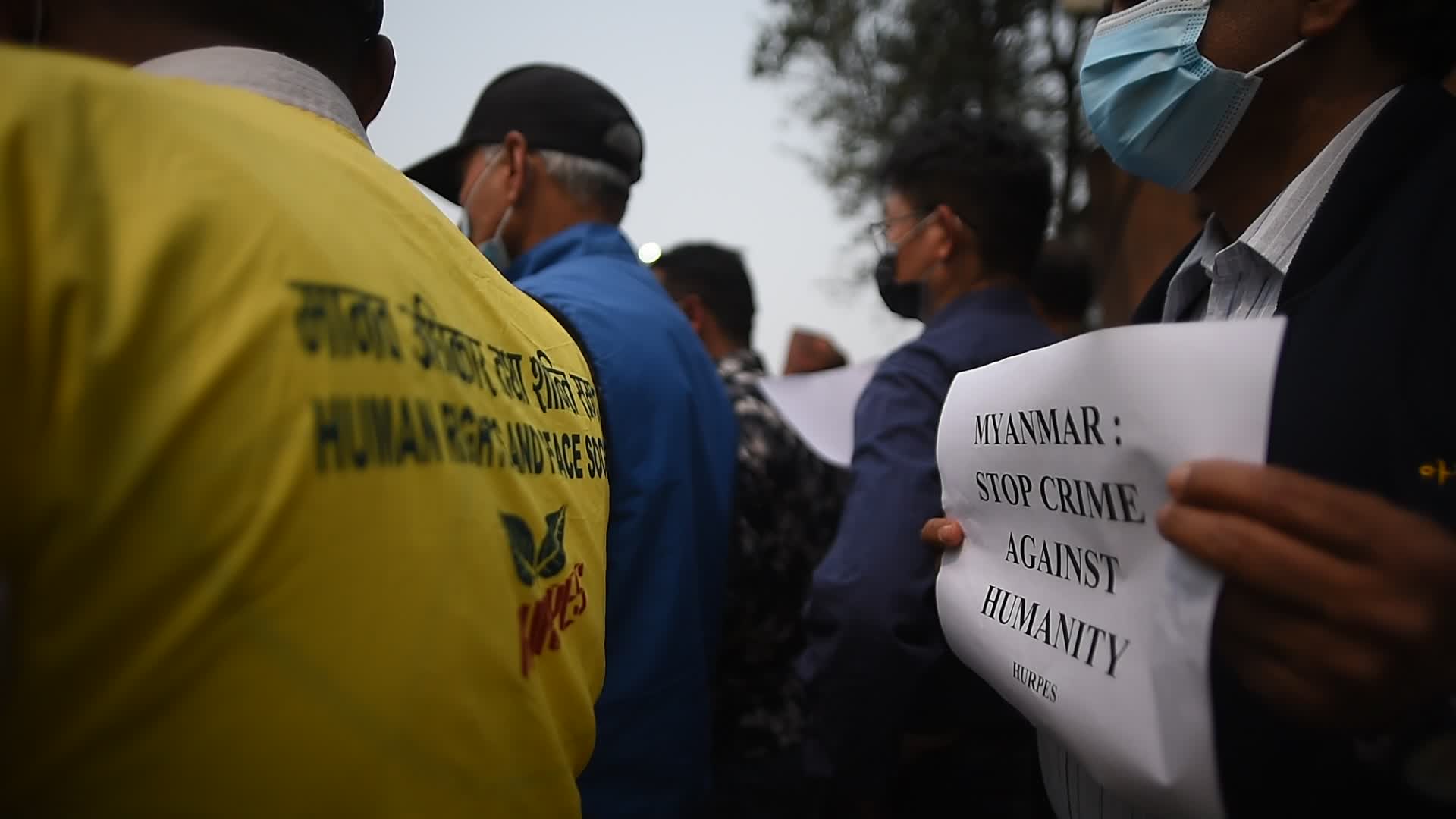 Nepalese Human Rights activists protest against Myanmar Military Coup