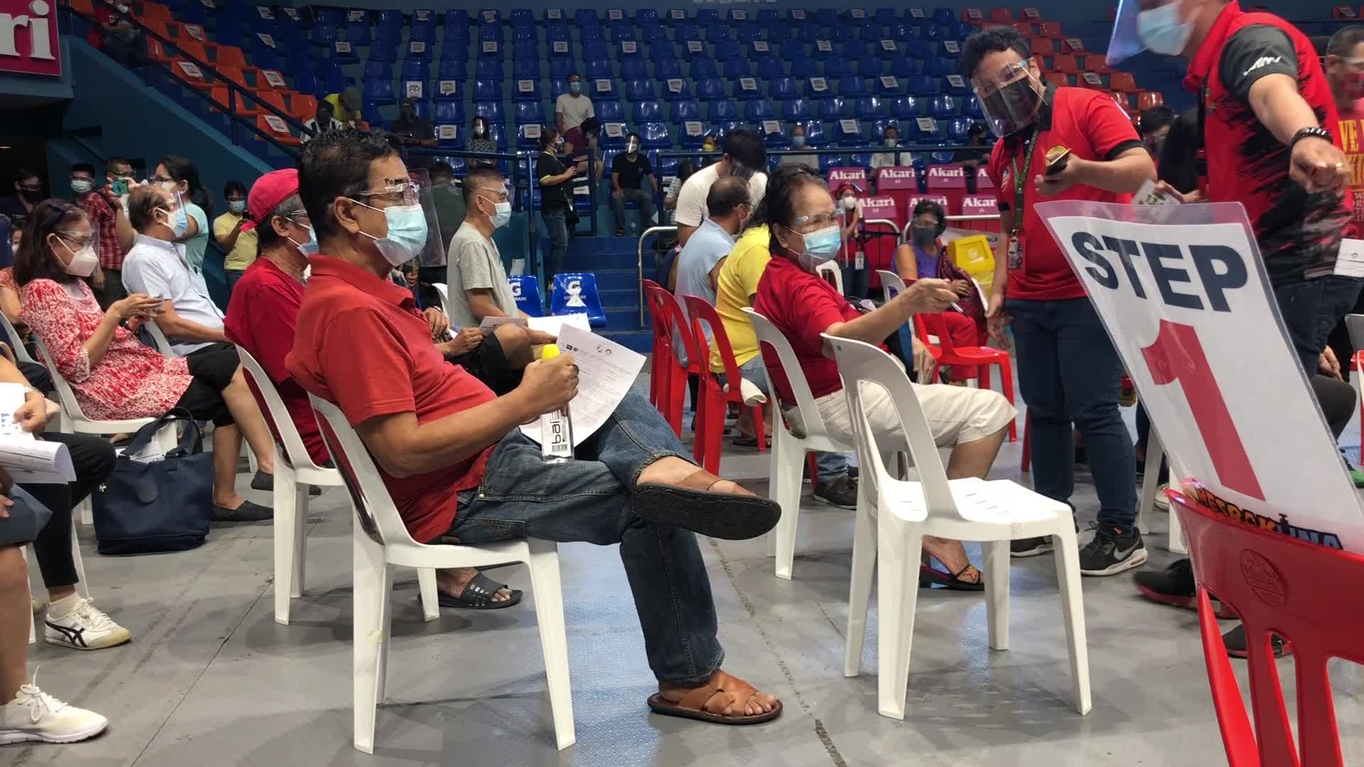 Filipino elderly citizens get the AstraZeneca COVID19 vaccine