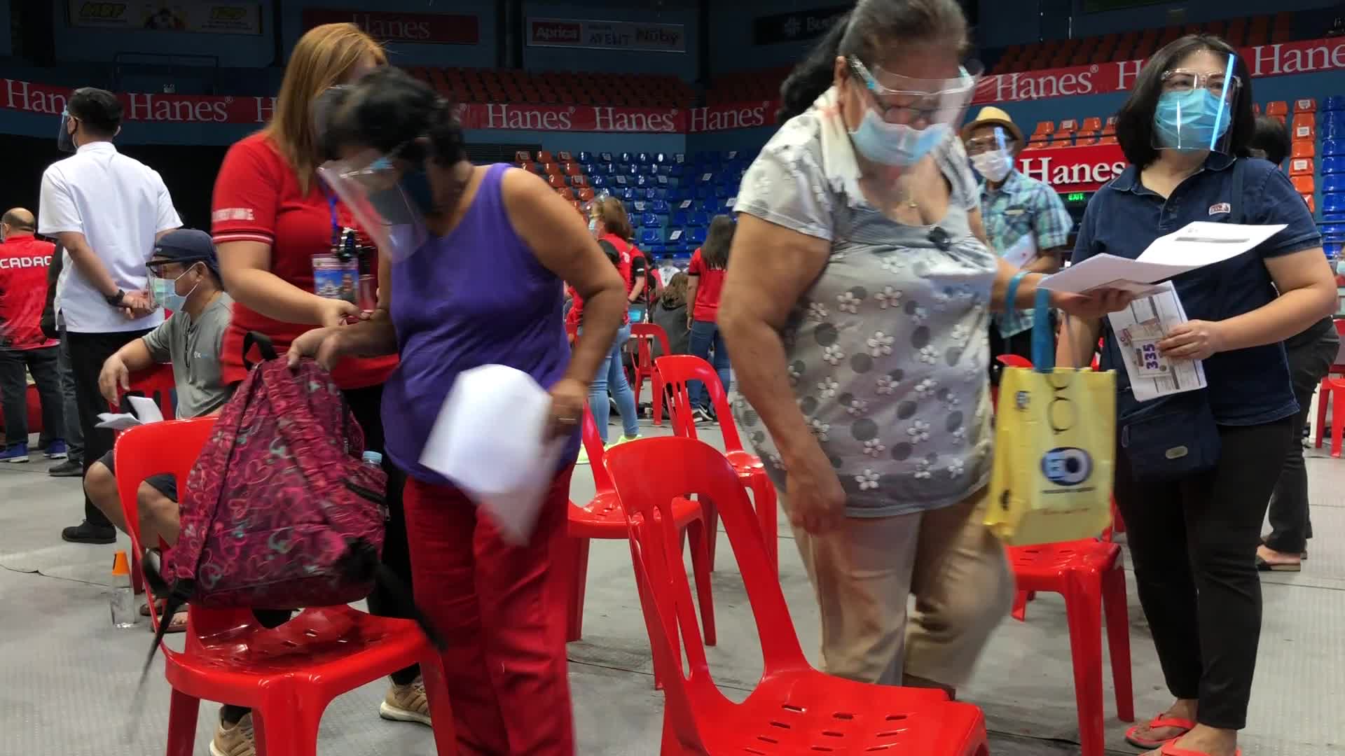 Filipino elderly citizens get the AstraZeneca COVID19 vaccine